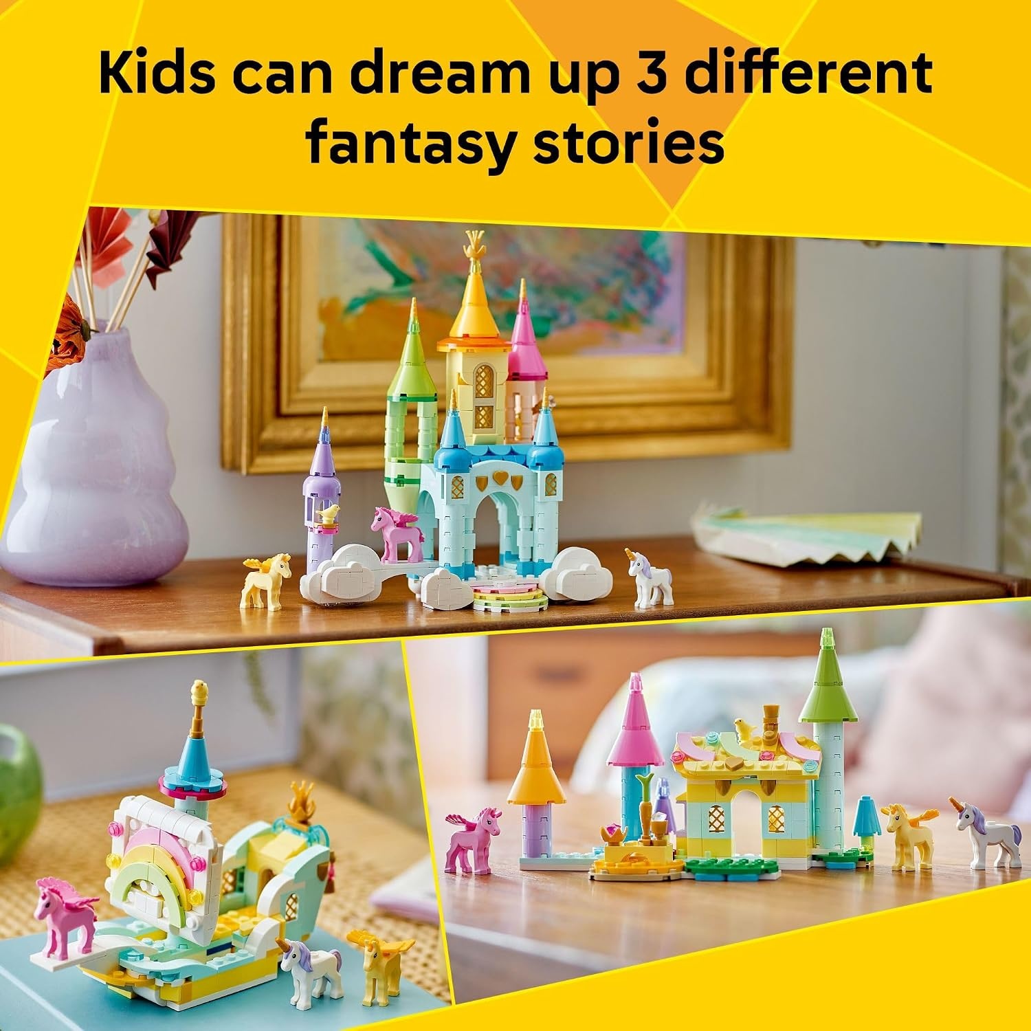 image:imageLEGO Creator 3 in 1 Unicorn Castle Building Toy for Kids Unicorn Toy Trio for Girls amp Boys Ages 8 Build 3 Pretend Play Toys with 1 Set of Building Blocks Gift Idea for Birthdays 31175