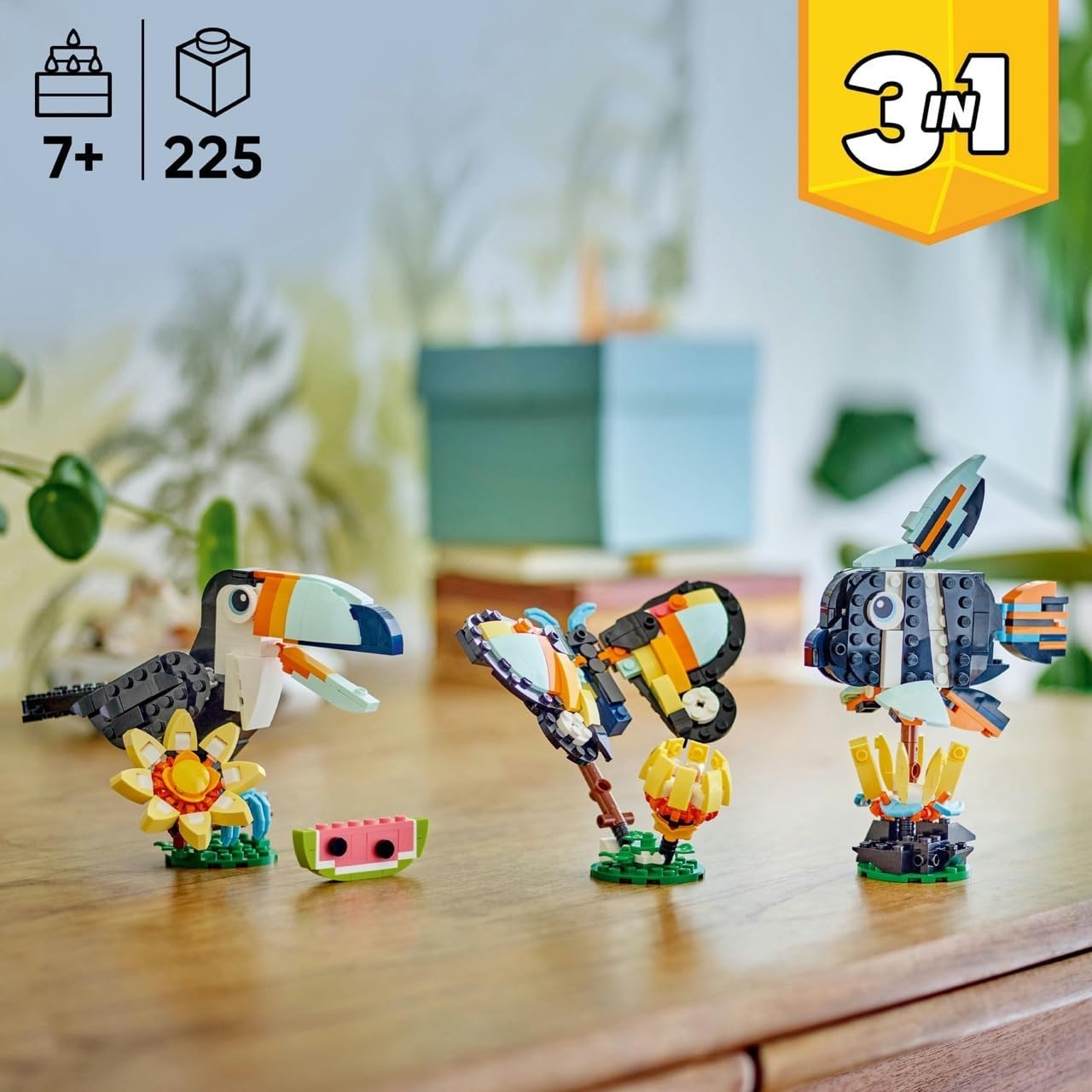image:imageLEGO Creator 3 in 1 Wild Animals Tropical Toucan Building Toy for Kids Jungle Building Blocks amp Learning Toy for Girls amp Boys Ages 7 Build 3 Animal Toys in 1 Set Gift for Birthdays 31173
