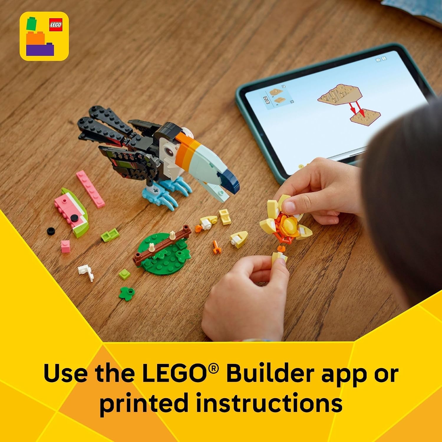 image:imageLEGO Creator 3 in 1 Wild Animals Tropical Toucan Building Toy for Kids Jungle Building Blocks amp Learning Toy for Girls amp Boys Ages 7 Build 3 Animal Toys in 1 Set Gift for Birthdays 31173