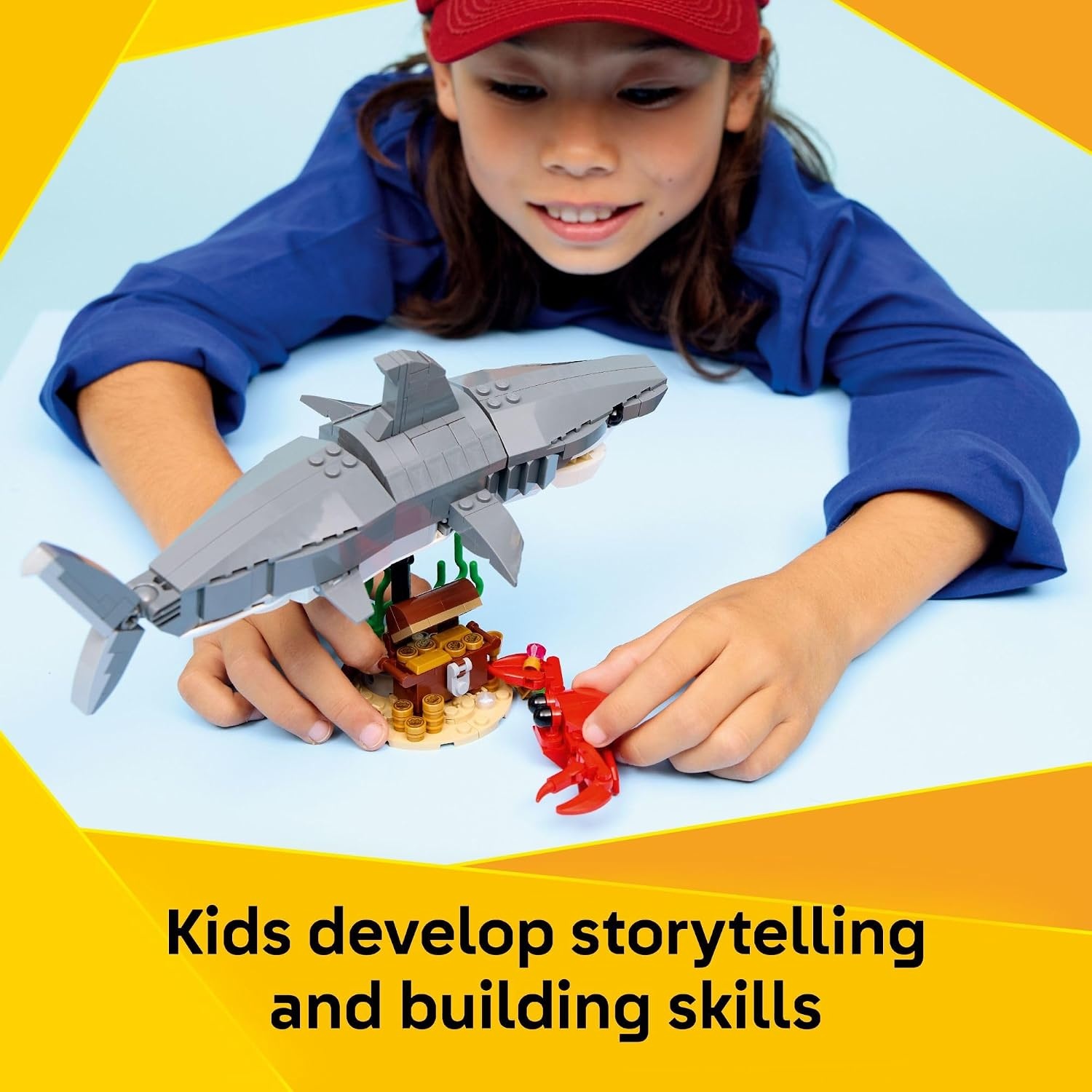 image:imageLEGO Creator Fierce Shark with a Treasure Chest Building Toy for Boys amp Girls Kids Build a Shark Fish or Manta Ray Animal Figure Bedroom or Shelf Decor for Ages 8 31381
