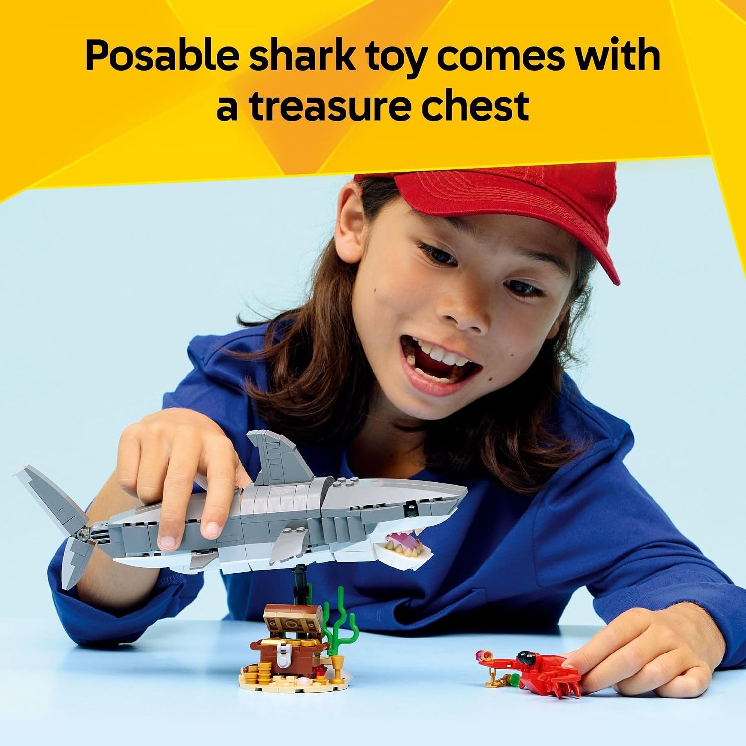 image:imageLEGO Creator Fierce Shark with a Treasure Chest Building Toy for Boys amp Girls Kids Build a Shark Fish or Manta Ray Animal Figure Bedroom or Shelf Decor for Ages 8 31381