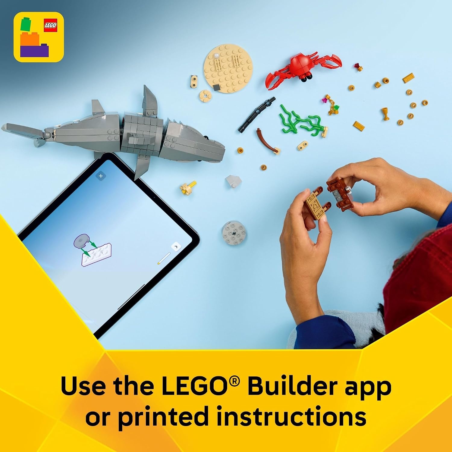 image:imageLEGO Creator Fierce Shark with a Treasure Chest Building Toy for Boys amp Girls Kids Build a Shark Fish or Manta Ray Animal Figure Bedroom or Shelf Decor for Ages 8 31381