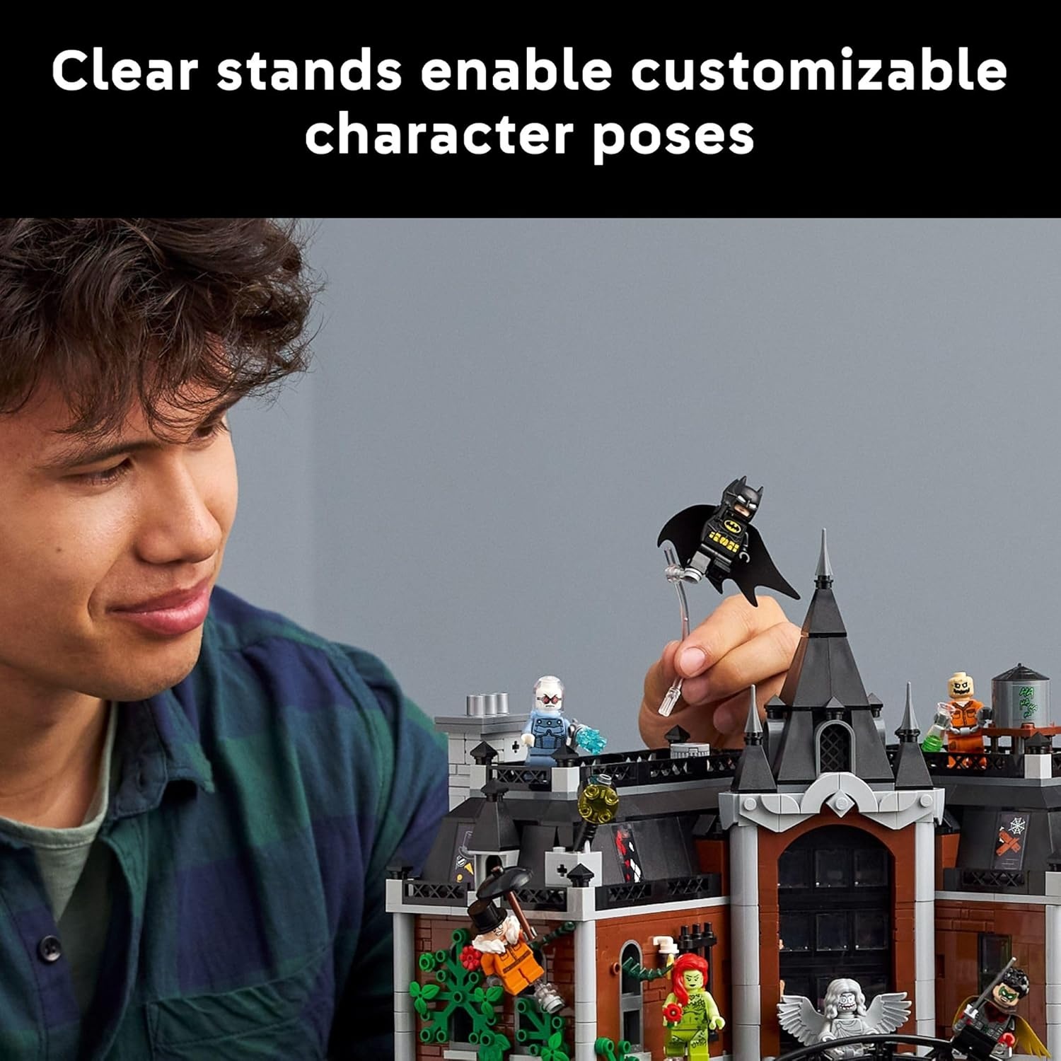 image:imageLEGO DC Batman Arkham Asylum Building Set for Adults Home Decor for Bedroom Office or Book Shelf Collectible for Comic Book amp Movie Fans Ages 18 Gift Idea for Birthdays 76300