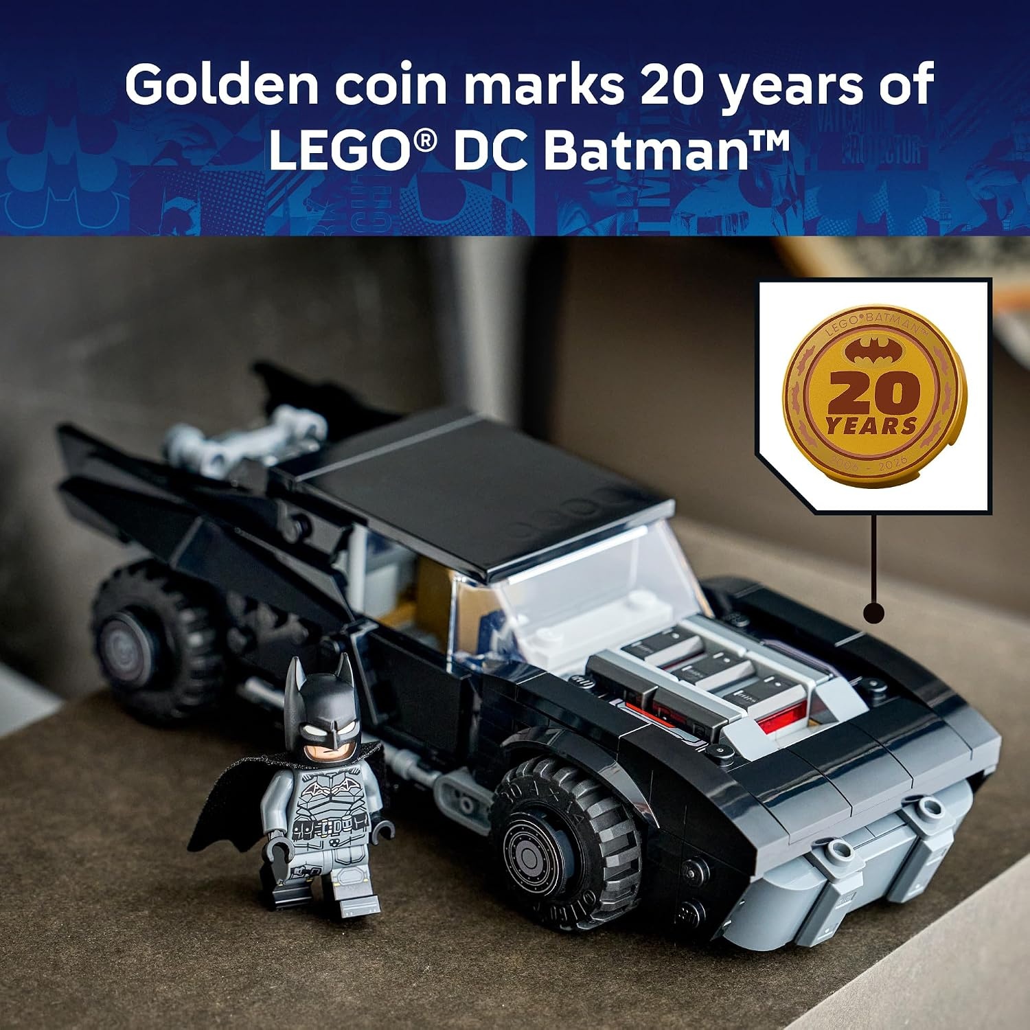 image:imageLEGO DC Batman The Batman Batmobile Building Toy for Kids Building Blocks WBatman Minifigure amp Golden Coin Super Hero Room Decor for Boys amp Girls Ages 9 Gift Idea for Birthdays 76332