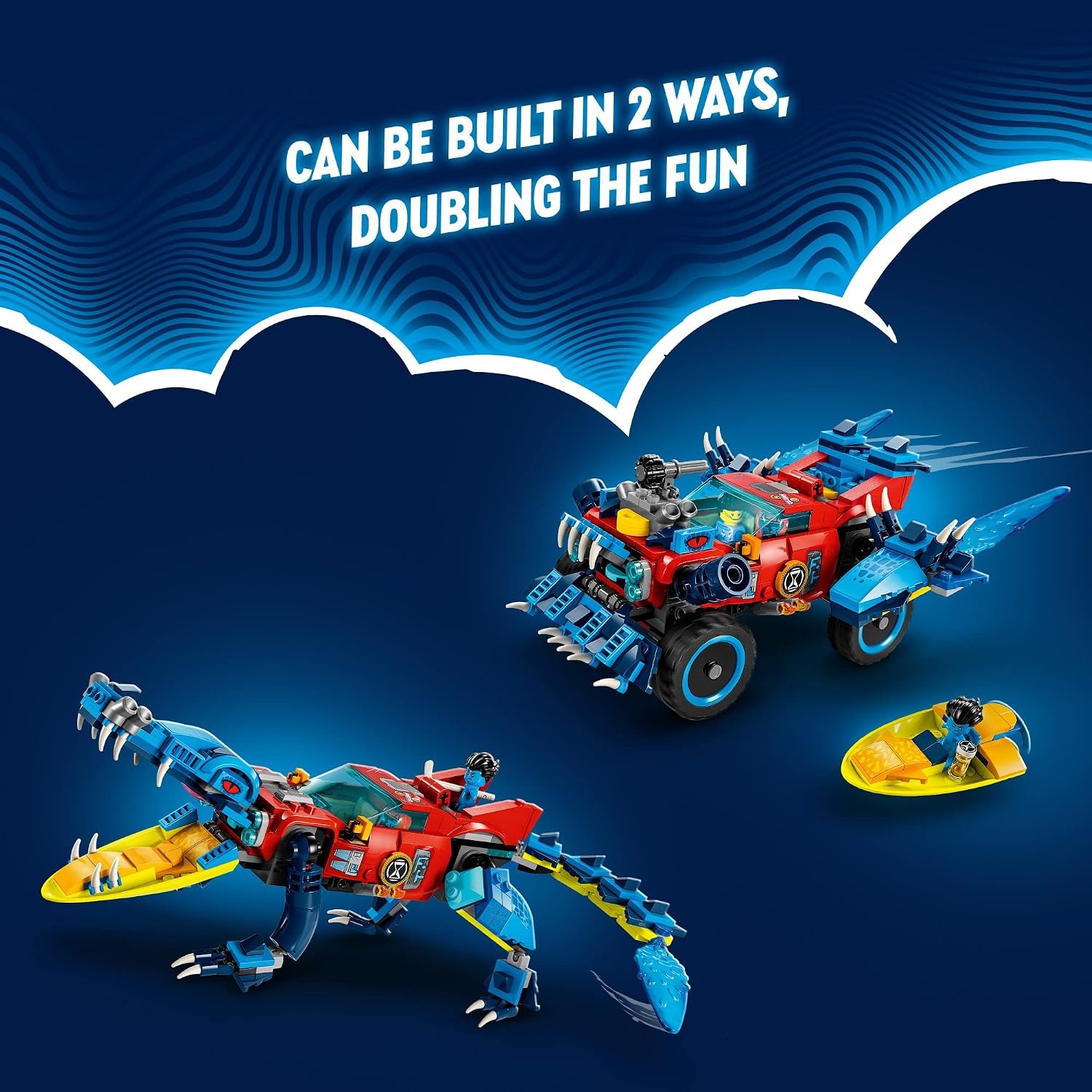 image:imageLEGO DREAMZzz Crocodile Car 71458 Building Toy Set Rebuilds from Car to OffRoader Truck Toy and MiniBoat Features Cooper Jayden and The Night Hunter Minifigures Birthday Gift for 8 Year Olds