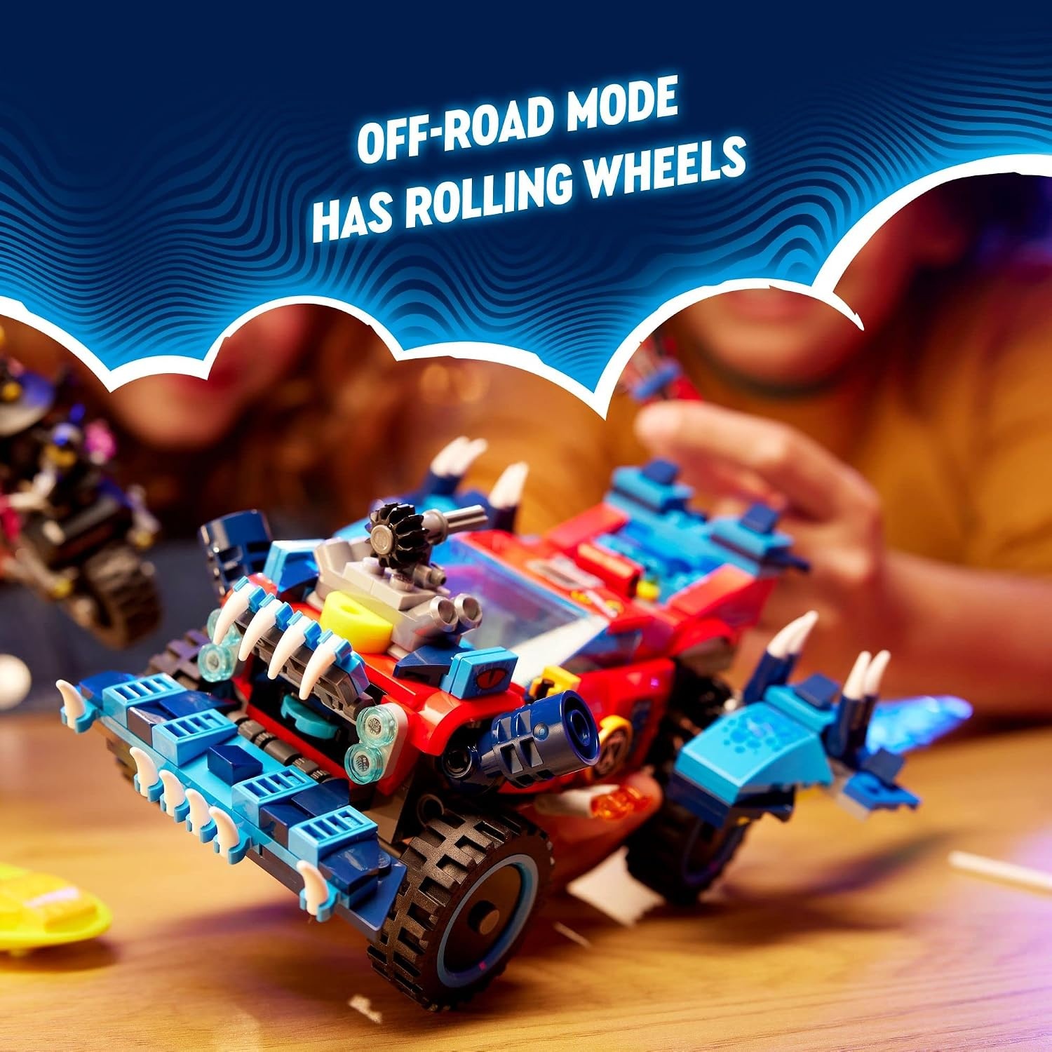 image:imageLEGO DREAMZzz Crocodile Car 71458 Building Toy Set Rebuilds from Car to OffRoader Truck Toy and MiniBoat Features Cooper Jayden and The Night Hunter Minifigures Birthday Gift for 8 Year Olds