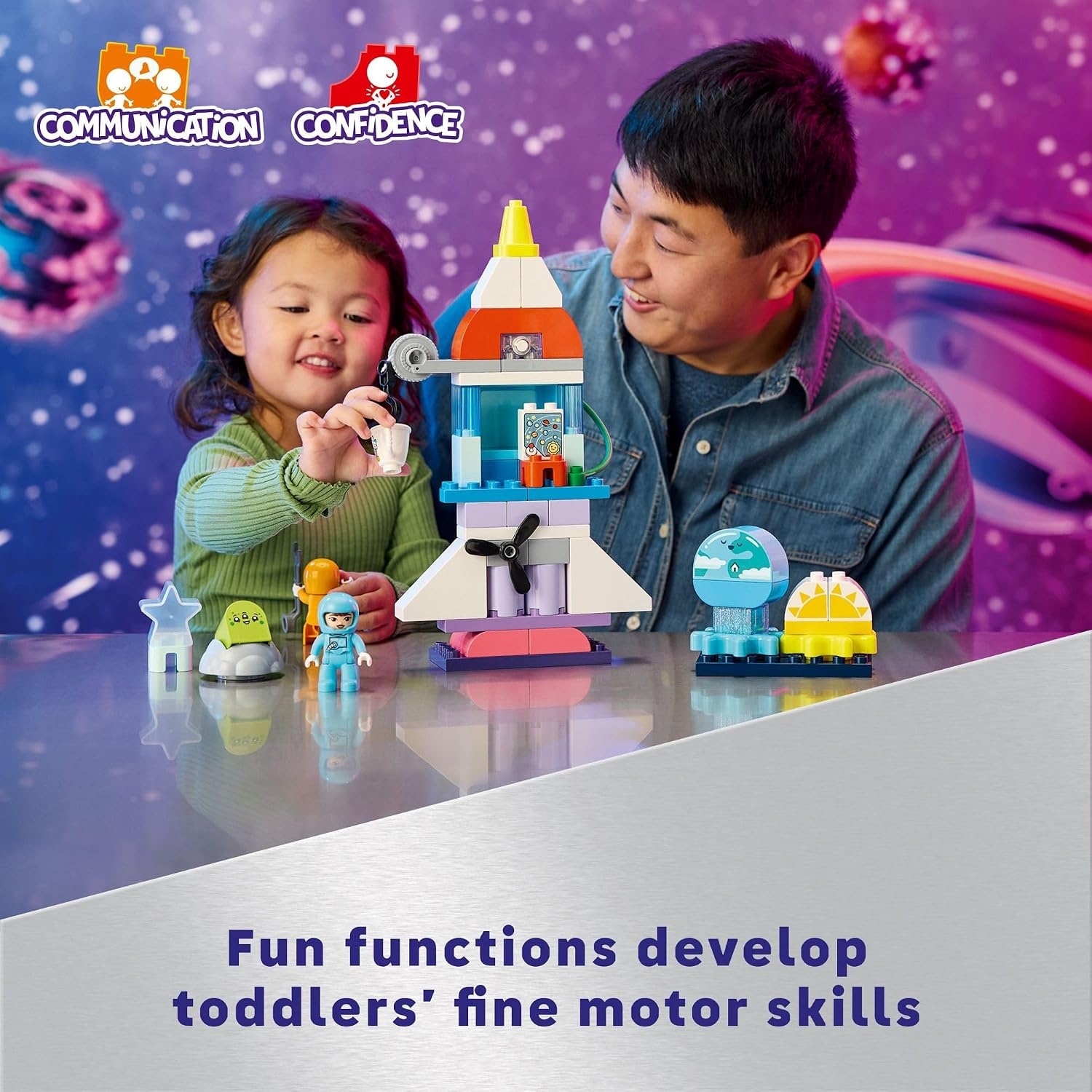 image:imageLEGO DUPLO 3 in 1 Space Shuttle Adventure Toddler Building Toys Space Toys for Boys amp Girls Ages 3 Years Gift for Christmas Learning amp Pretend Play Activity 10422