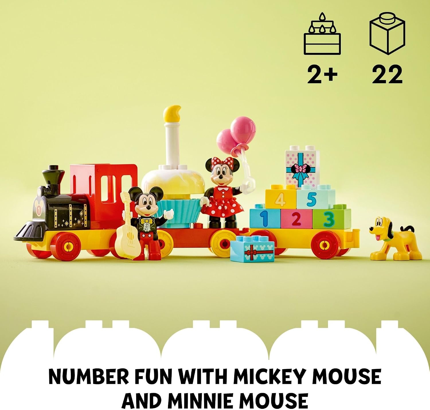 image:imageLEGO DUPLO Disney Mickey amp Minnie Mouse Birthday Train Toy Building Blocks for Toddlers Ages 2 Pretend Play Learning Toy for Girls amp Boys Gift for Birthday 10941