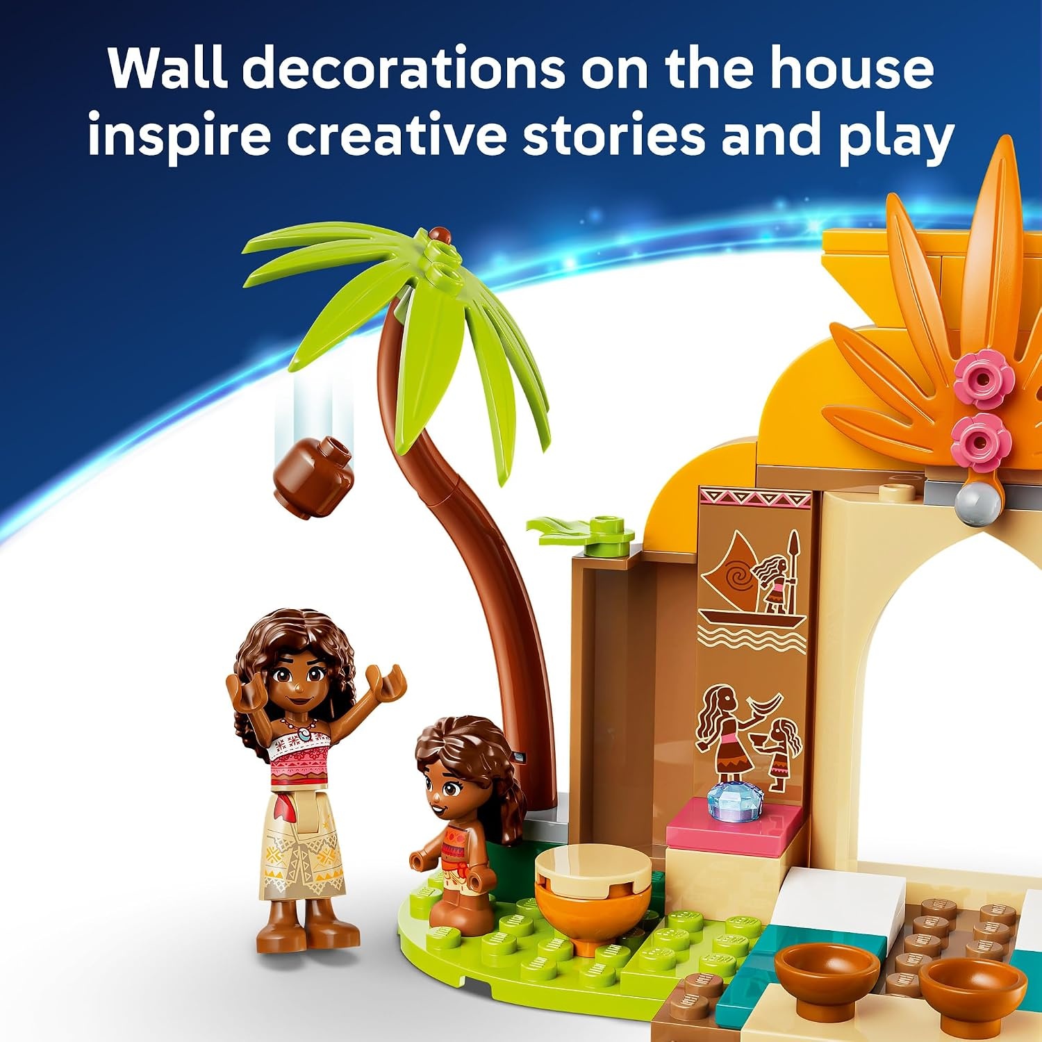 image:imageLEGO Disney Moana Village House amp Boat 43282 Building Toys for Girls amp Boys Ages 4 Develops Fine Motor Skills Moana Minidoll 85 pieces Gift for Birthdays