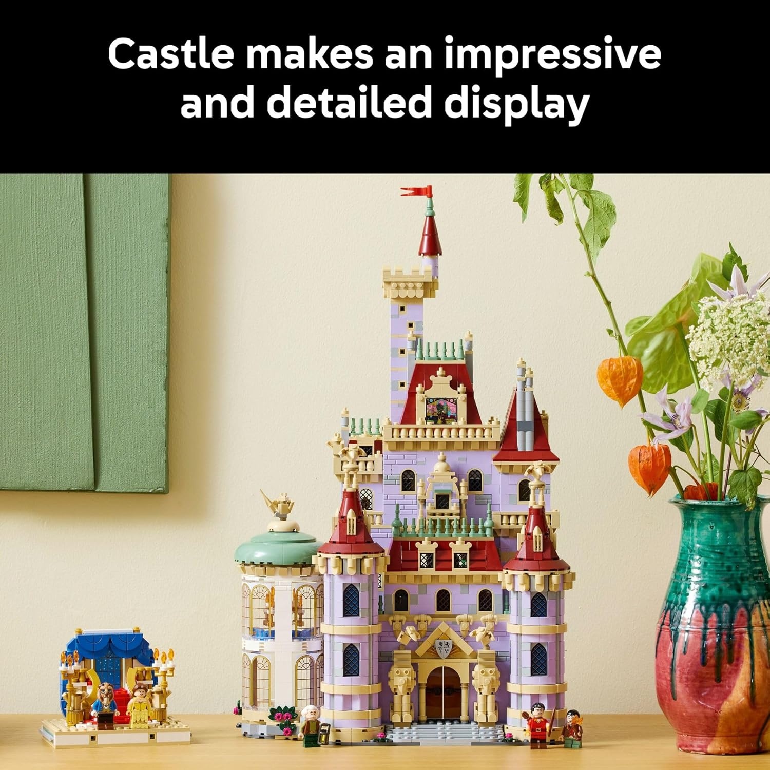 image:imageLEGO Disney Princess Beauty and The Beast Castle Building Set Room Decor for Women amp Men Ages 18 Model Building Kit for Adults Book Shelf Display Gift for Disney Fans 43263