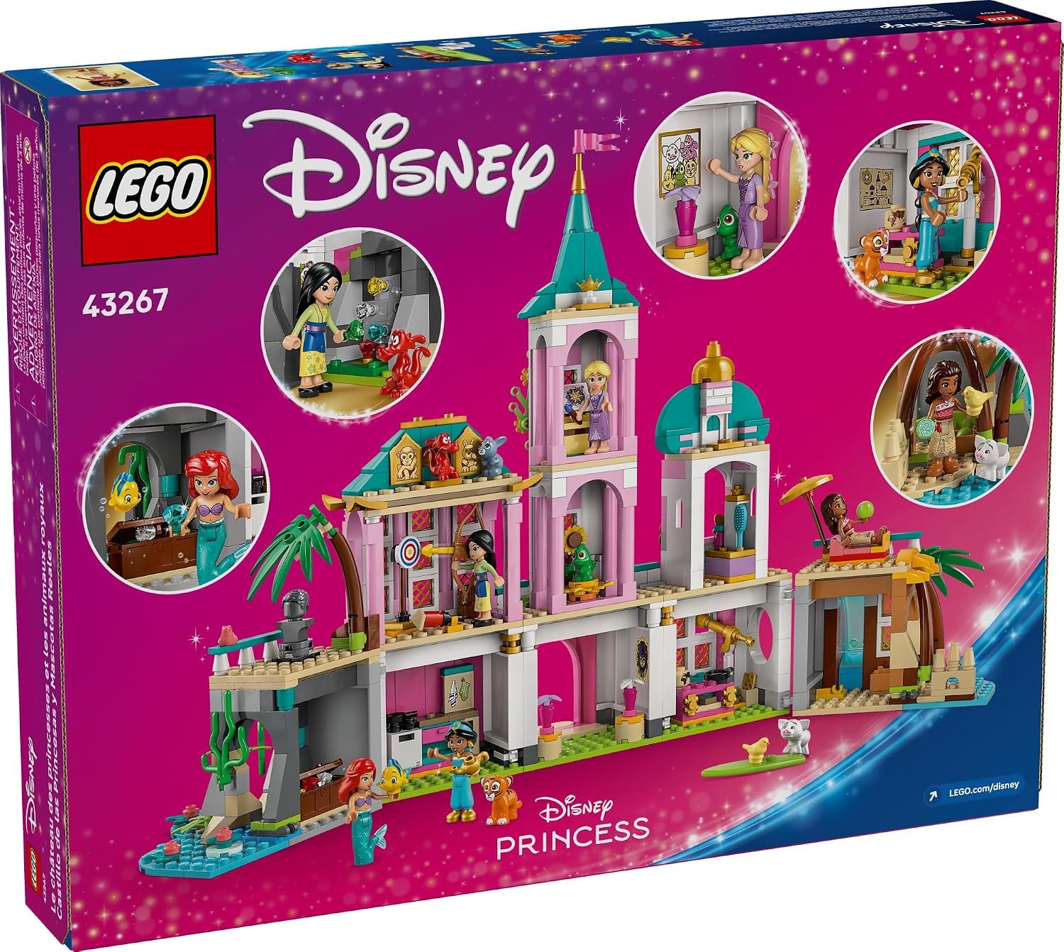 image:imageLEGO Disney Princess Castle amp Royal Pets Kids Toy Pretend Play Building Set for Girls and Boys Ages 6 Includes Ariel Rapunzel Jasmine Moana and Mulan Gift Idea for Birthdays 43267