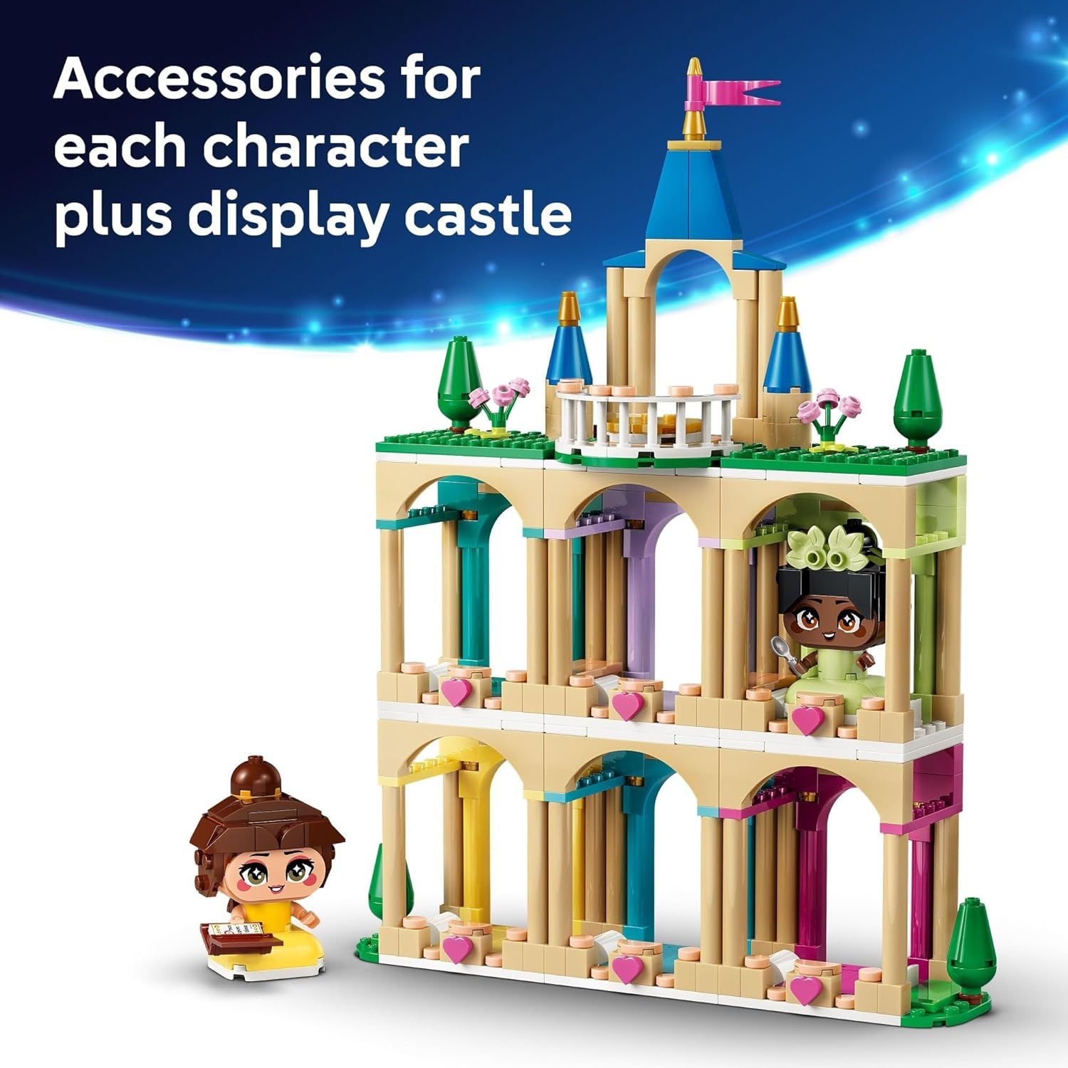 image:imageLEGO Disney Princess Mini Belle amp Tiana with Castle Building Toy Princess Toy Figures amp Playset for Girls amp Boys Ages 5 Gift for Birthday 43291