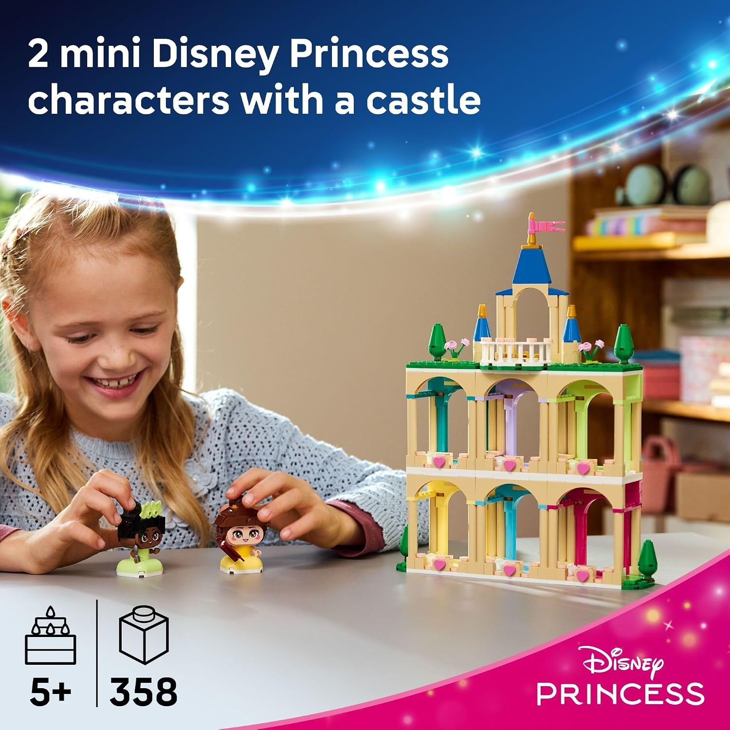 image:imageLEGO Disney Princess Mini Belle amp Tiana with Castle Building Toy Princess Toy Figures amp Playset for Girls amp Boys Ages 5 Gift for Birthday 43291