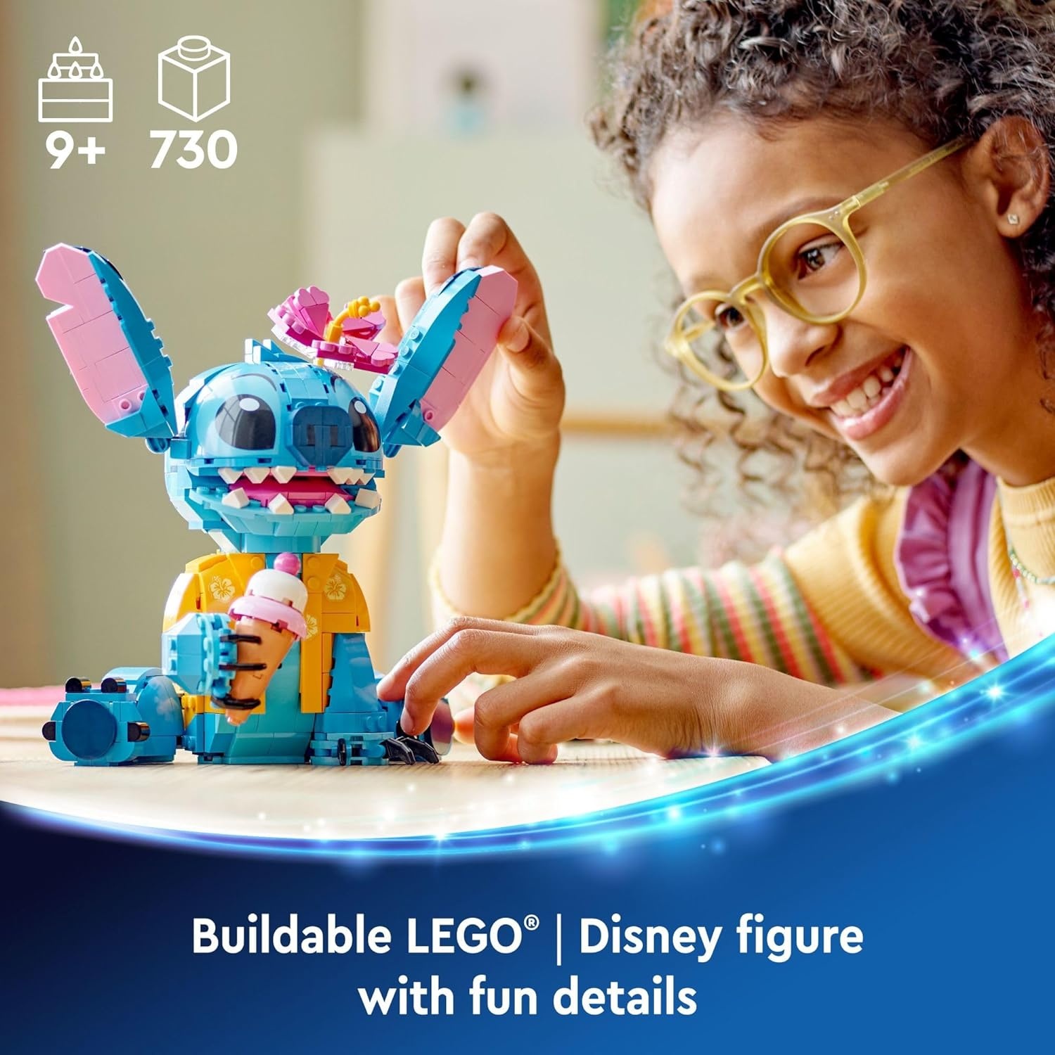 image:imageLEGO Disney Stitch Toy Building Kit Disney Toy for 9 Year Old Kids Buildable Figure with Ice Cream Cone Fun Gift for Girls Boys and Lovers of The Hit Movie Lilo and Stitch 43249