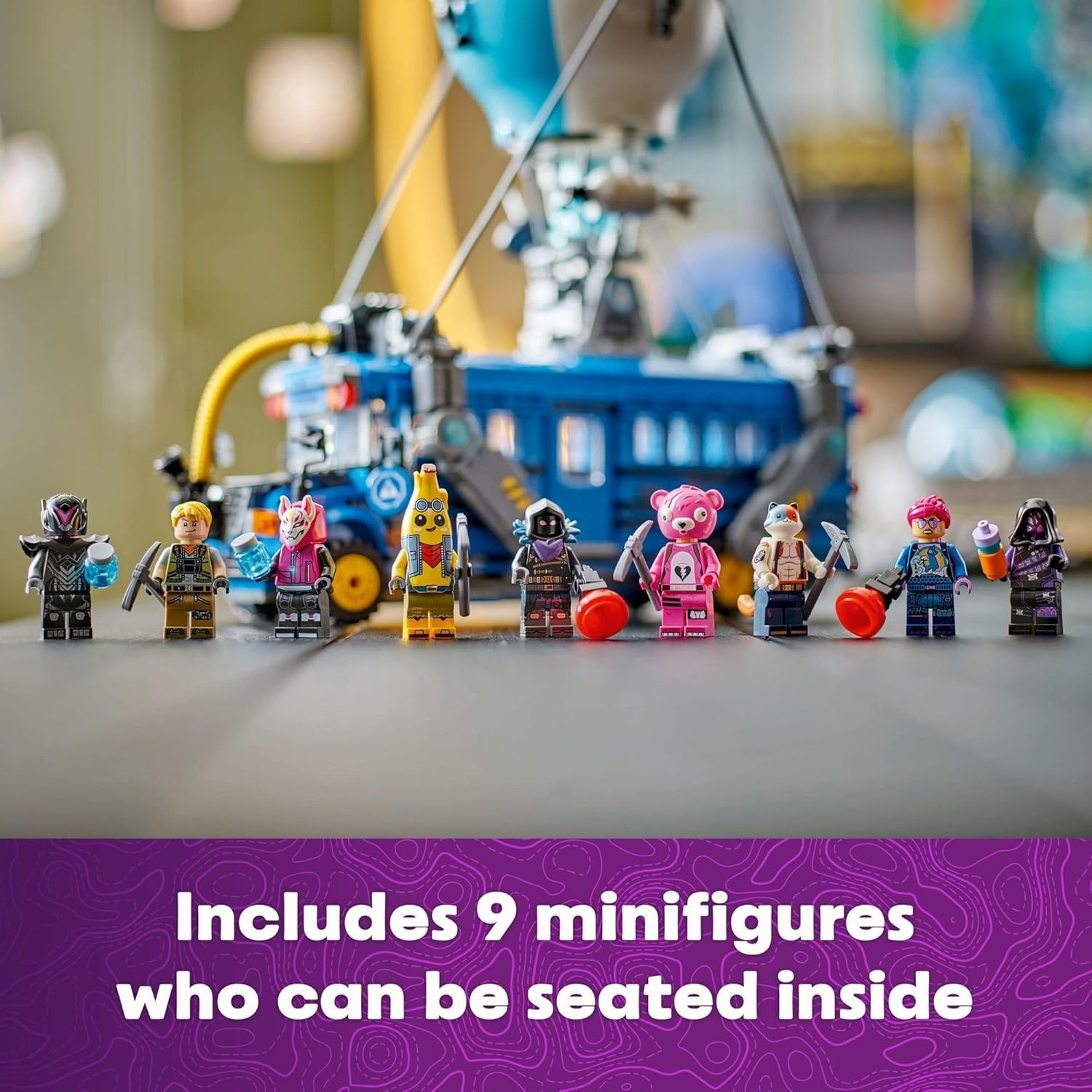 image:imageLEGO Fortnite Battle Bus Building Toy Collectible Fortnite Toy for Kids Boys amp Girls Ages 10 Pretend Play Set with 9 Minifigures from Video Game Gift for Birthdays 77073