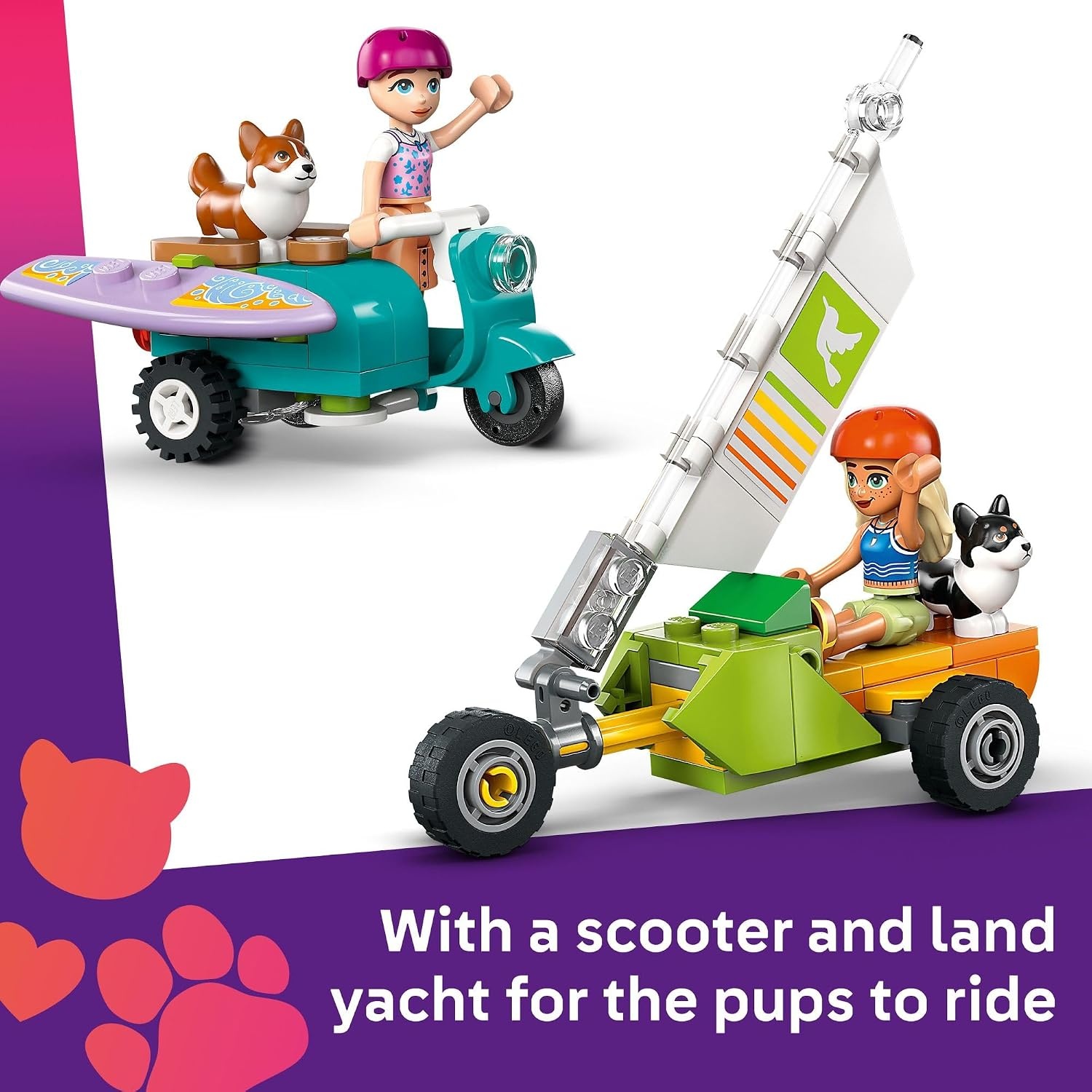 image:imageLEGO Friends Surfing Dogs and Scooter Adventure Building Toy Pretend Play Set for Kids Girls and Boys Ages 6 with 2 Minidolls and 2 Corgi Toy Dogs Gift Idea for Birthdays 42641