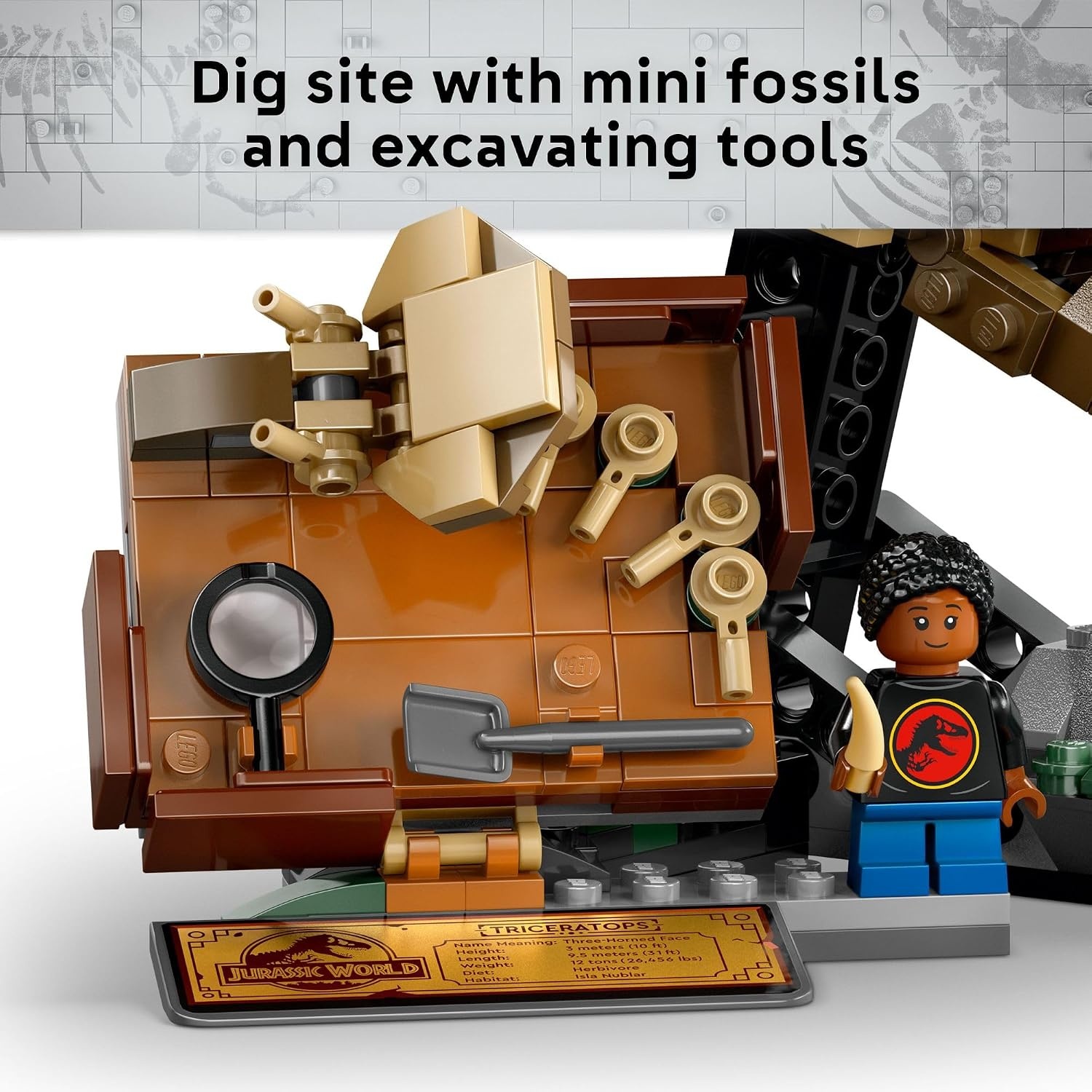 image:imageLEGO Jurassic World Dinosaur Fossils Triceratops Skull Toy Dinosaur Toy Fossil Building Set for Kids Boys and Girls Ages 9 Model Display Kit Gift Idea for Birthdays 76969