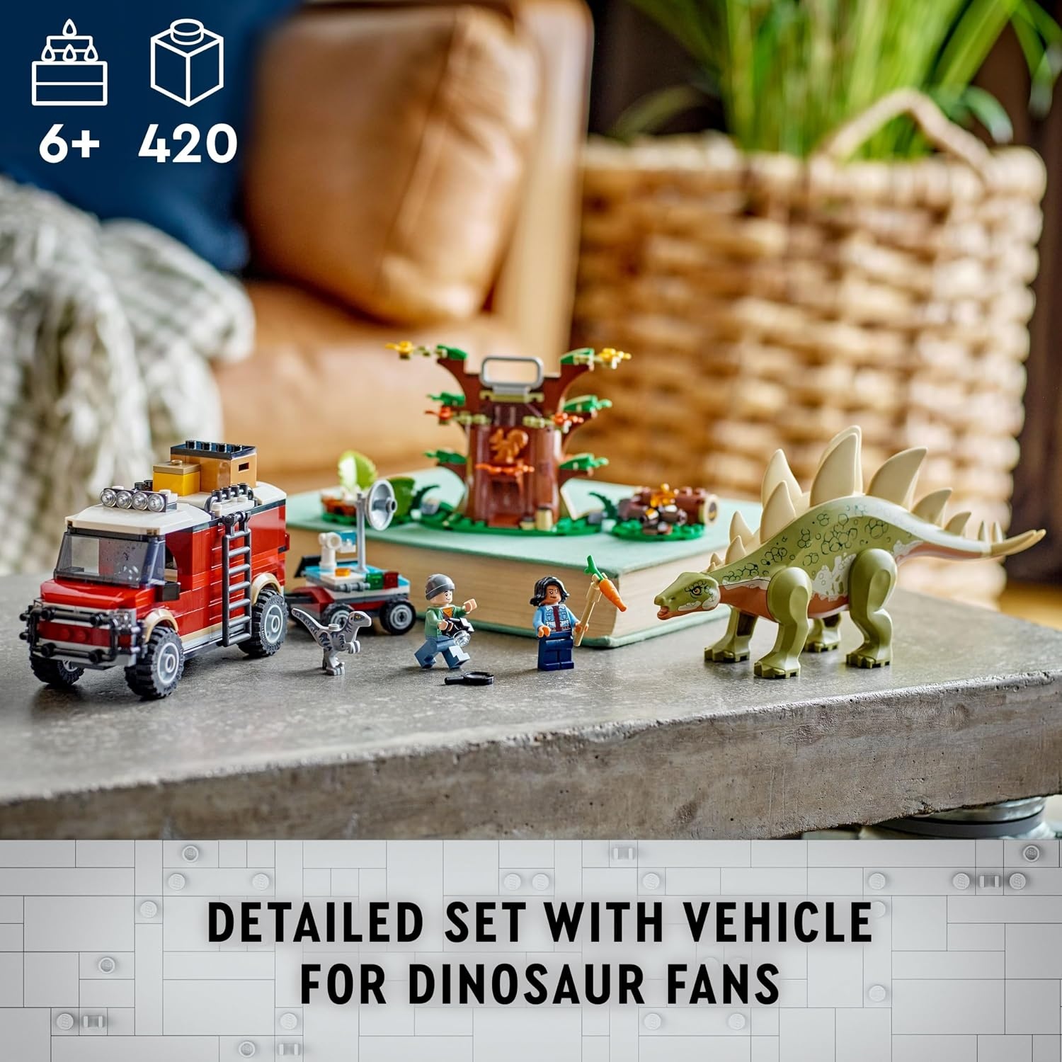 image:imageLEGO Jurassic World Dinosaur Missions Stegosaurus Discovery Building Set Dinosaur Toys Pretend Play Set with 2 Minifigures for Boys amp Girls Ages 6 Gift Ideas for Kids 76965