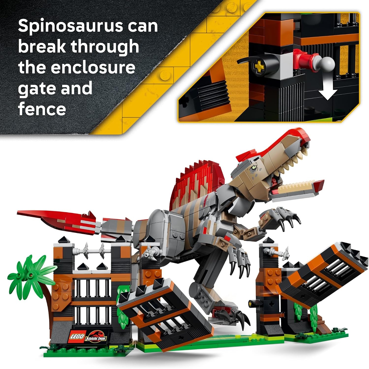 image:imageLEGO Jurassic World Spinosaurus Dinosaur Escape 77982 Building Toy for Boys amp Girls Ages 9 Dinosaur Toy Playset for Kids Pretend Play 820 pieces Gift for Birthdays