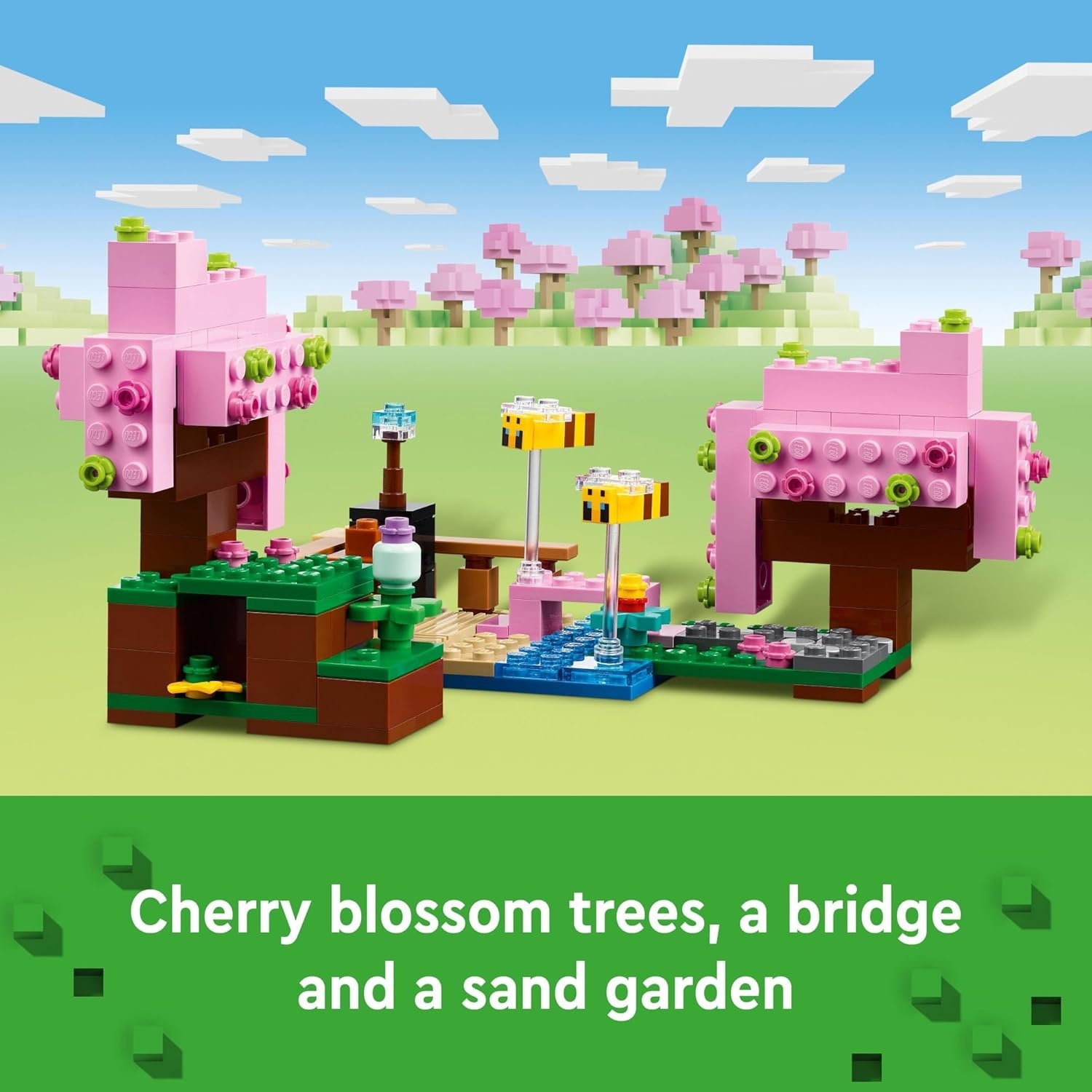 image:imageLEGO Minecraft The Cherry Blossom Garden Video Game Toy for Kids Building Set with 2 Minecraft Minifigures Bees and a Sniffer Figure Handson Toy for Boys and Girls Ages 8 and Up 21260
