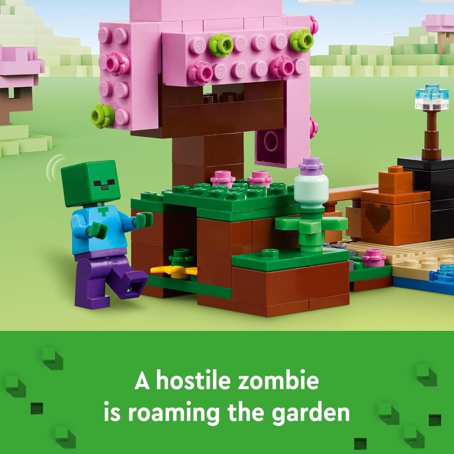 image:imageLEGO Minecraft The Cherry Blossom Garden Video Game Toy for Kids Building Set with 2 Minecraft Minifigures Bees and a Sniffer Figure Handson Toy for Boys and Girls Ages 8 and Up 21260