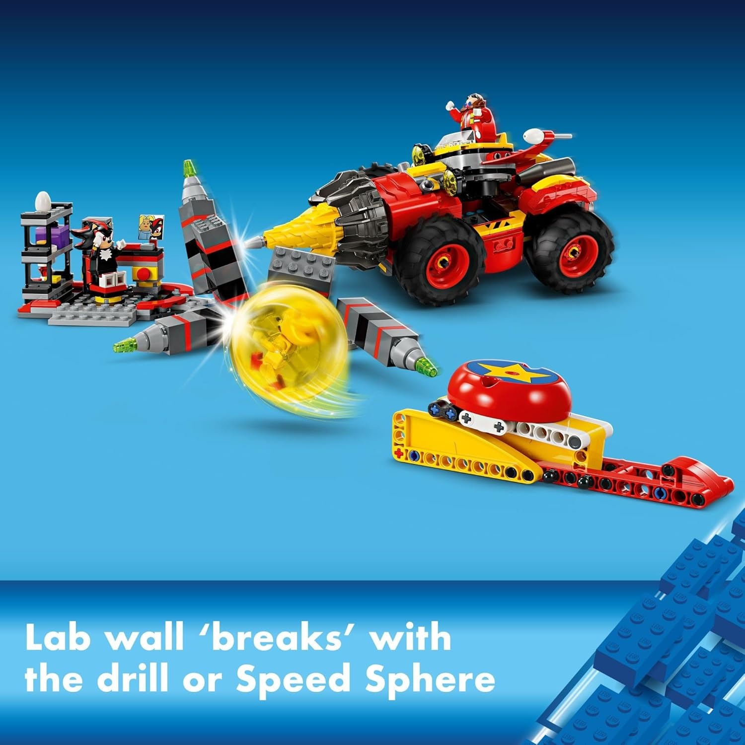 image:imageLEGO Sonic The Hedgehog Super Sonic vs Egg Drillster Gaming Toy with Shadow and Dr Eggman Toy Building Set for Boys and Girls Ages 8 and Up 76999