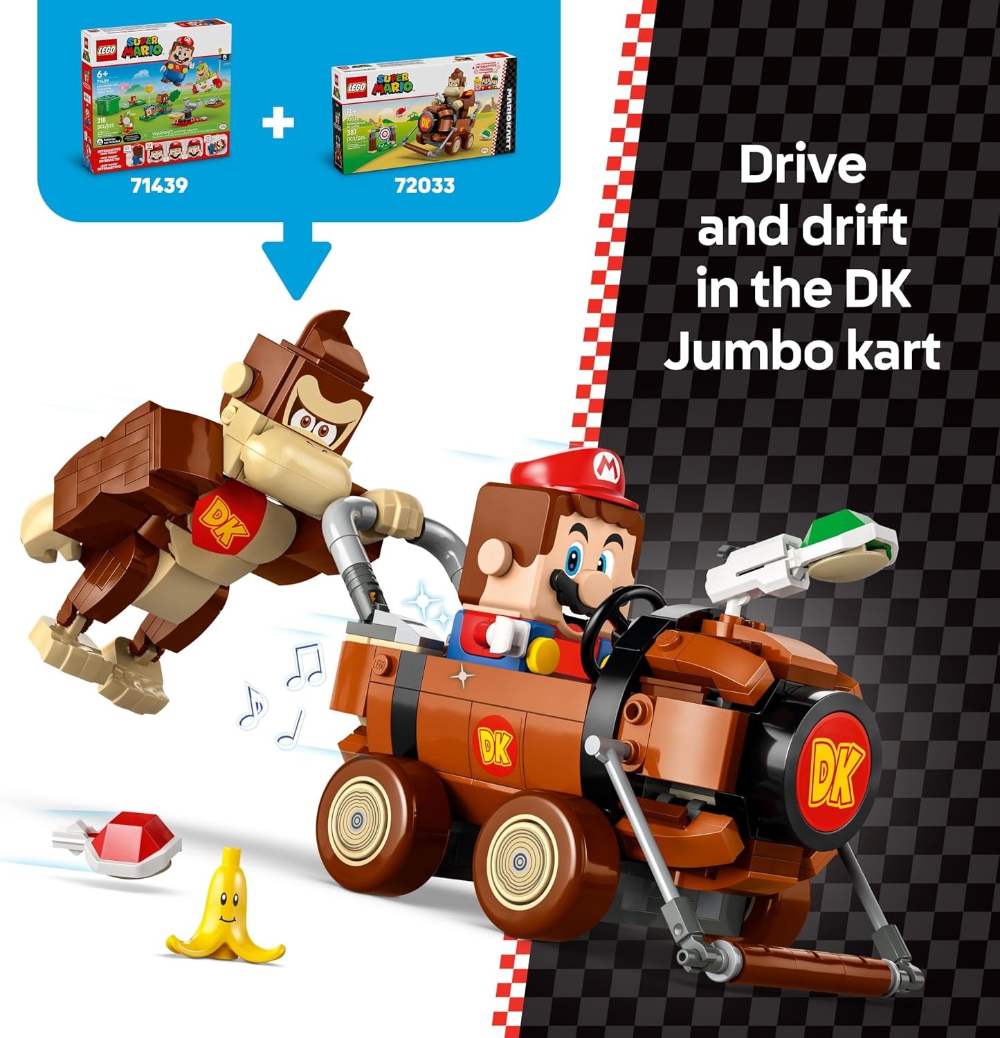 image:imageLEGO Super Mario Mario Kart Donkey Kong amp DK Jumbo Collectible Toy Building Set for Kids Boys and Girls Ages 8 Nintendo Donkey Kong Toy for Fans Gift Idea 72033