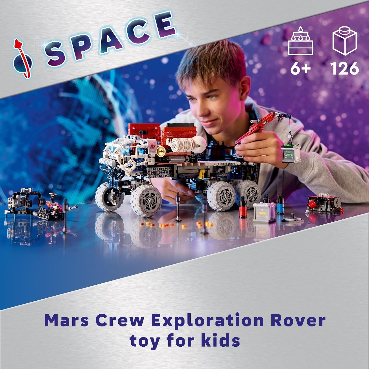 image:imageLEGO Technic Mars Crew Exploration Rover Building Toy Build amp Display for Room Decor Gift for Christmas Set for Boys amp Girls Ages 11 Years 42180