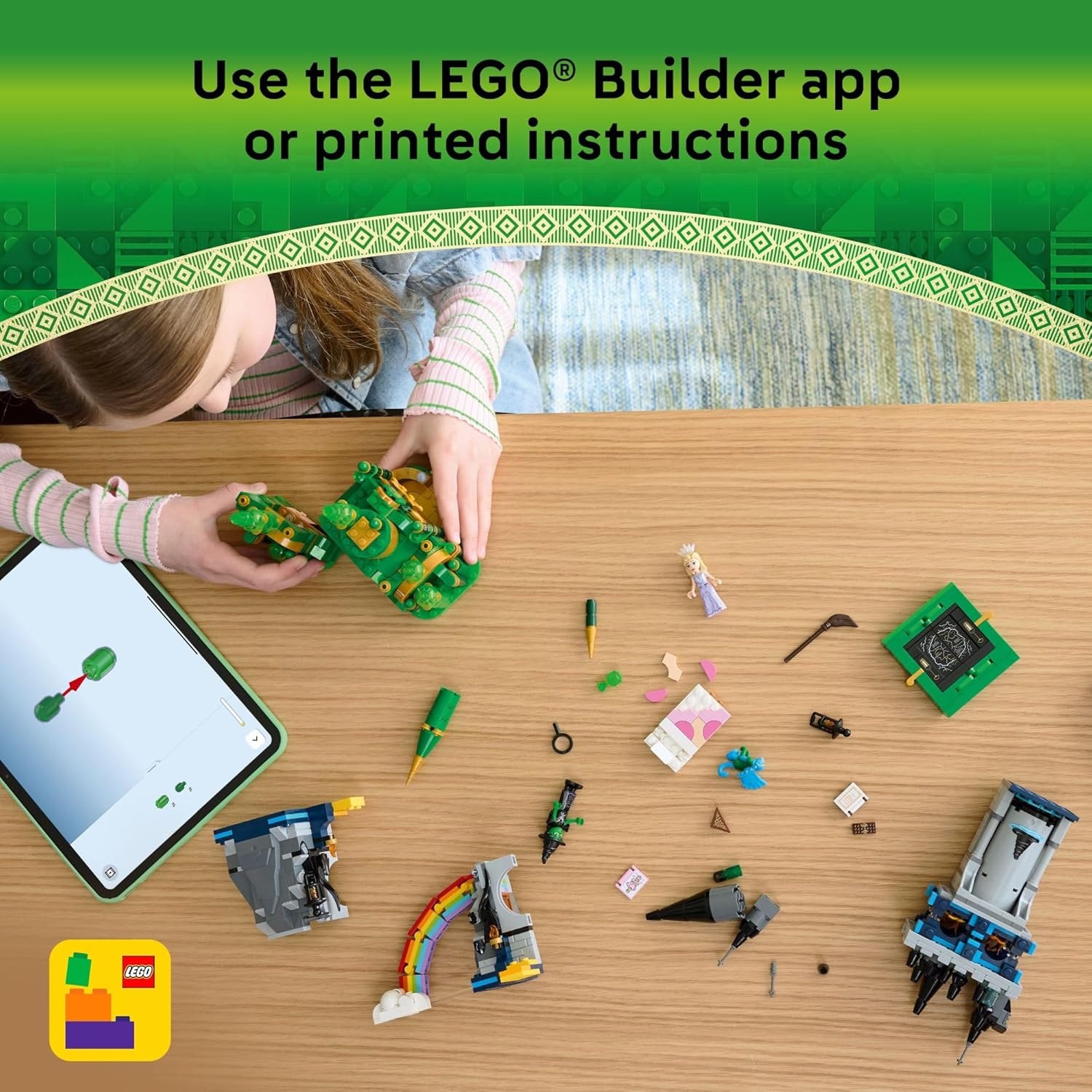 image:imageLEGO Wicked Emerald City amp Kiamo Ko Castle Building Toy Elphaba amp Glinda Toy Figures 2 Buildable Playsets amp Flying Monkey Minifigure for Kids Ages 9 Wicked Merch Gift for Girls amp Boys 75689