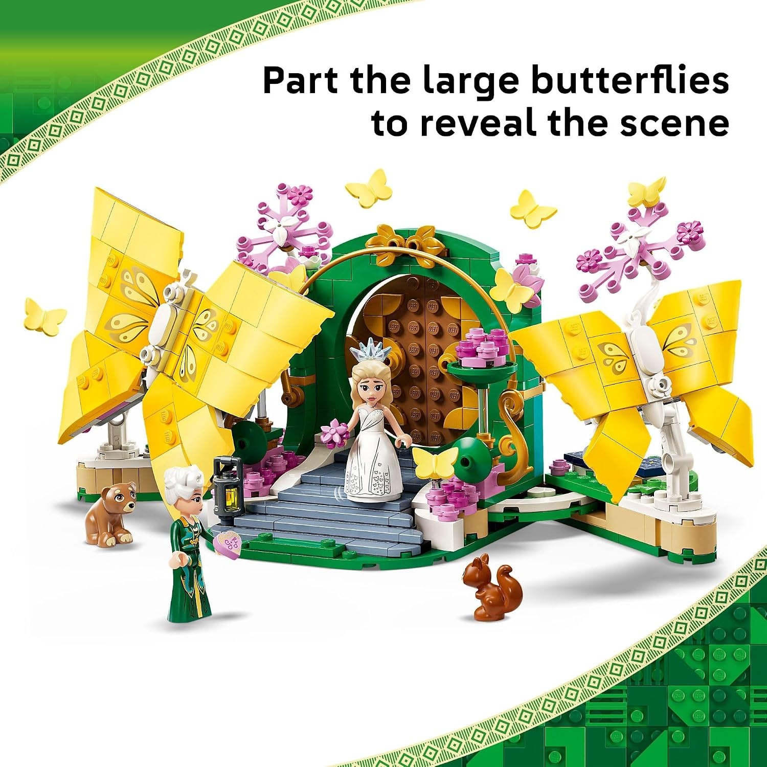 image:imageLEGO Wicked Glindas Wedding Day Building Toy Pretend Playset with 2 Minidolls 2 Animal Toy Figures amp 2 Poseable Butterflies Building Blocks for Kids Ages 8 Gift for Girls amp Boys 75688