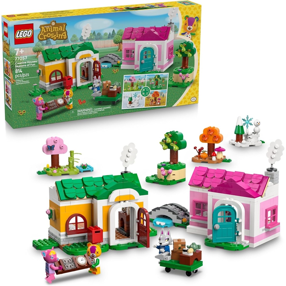 image:imageLEGO Animal Crossing Creative Houses Seasons of Fun Building Toy Pretend Play Set for Girls amp Boys Ages 7 Create 2 Houses W1 Set of Building Blocks for Kids Gift Idea for Birthdays 77057