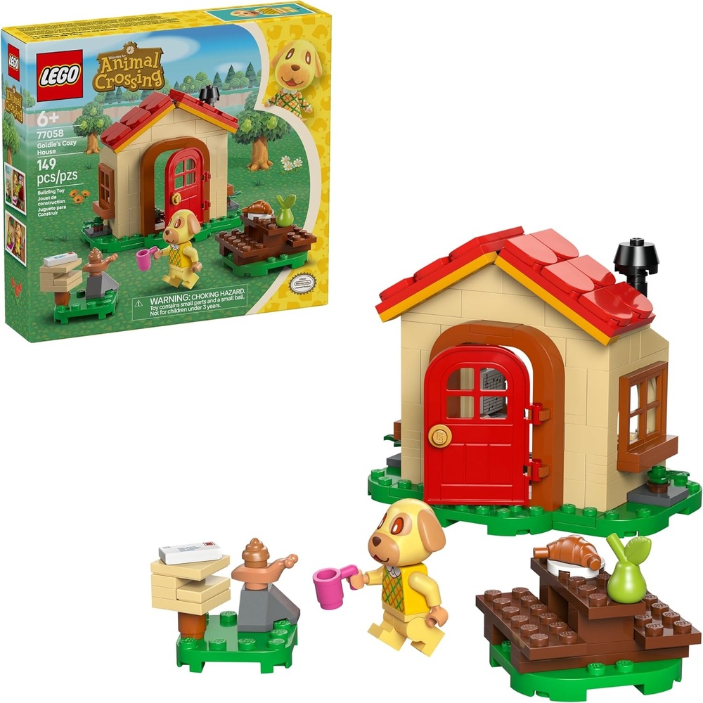 image:imageLEGO Animal Crossing Goldies Cozy House Building Toy Pretend Play Set for Girls amp Boys Ages 6 WDog Minifigure Building Blocks Toy for Kids Gift Idea for Birthdays amp Video Game Fans 77058