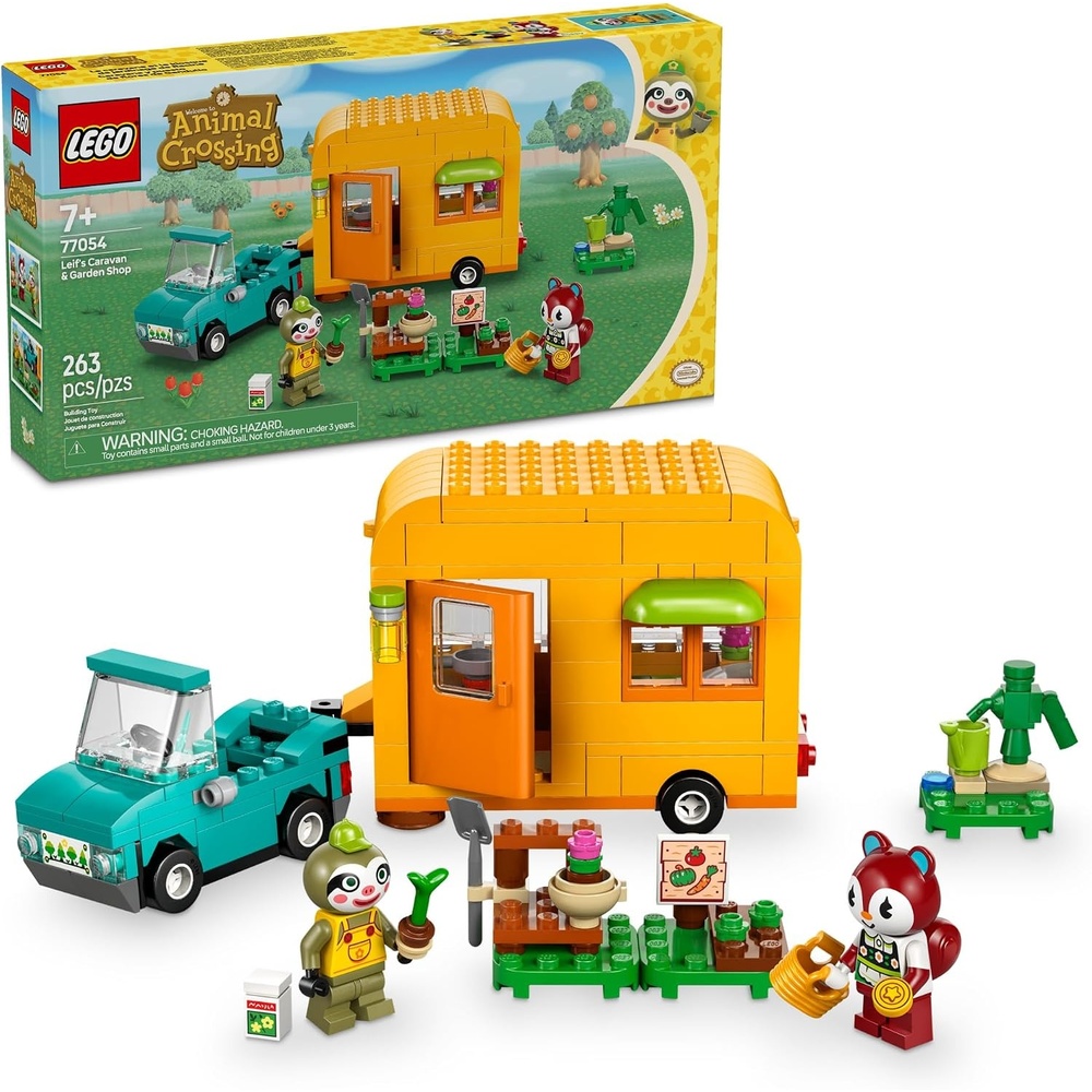 image:imageLEGO Animal Crossing Leifs Caravan amp Garden Shop Building Toy Gift for Birthdays Animal Crossing Toy Figure and Playset for Kids Girls and Boys Ages 7 77054
