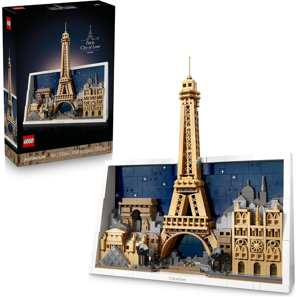 image:imageLEGO Architecture Paris City of Love Building Set for Adults Gift for Birthdays Office or Bedroom Decor for Women amp Men Ages 18 WFrame for Display 21064