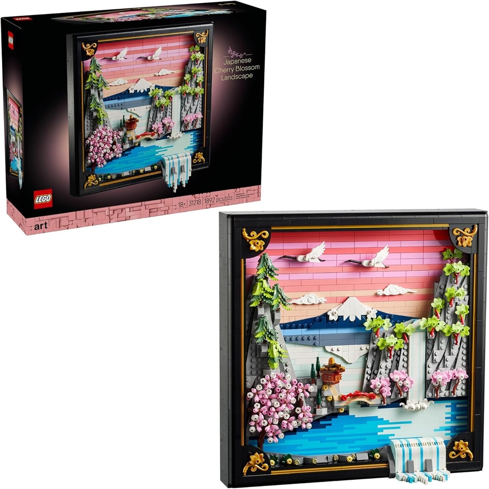 image:imageLEGO Art Japanese Cherry Blossom Landscape Building Set for Adults Room Decoration amp Gift for Women amp Men Ages 18 Framed Wall Decor Stand or Hang to Display 31218