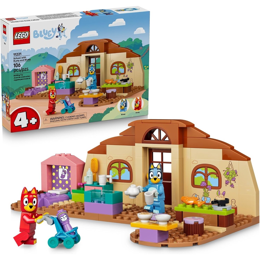 image:imageLEGO Bluey School with Rusty and Bluey Building Toy for Girls amp Boys Ages 4 Toddler Figures amp Playset Gift for Birthdays 11221