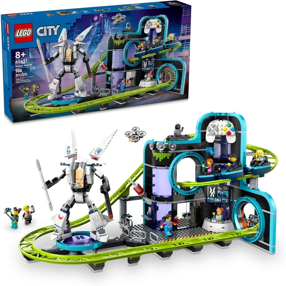 image:imageLEGO City Robot World Roller Coaster Building Set Kids Engineering Toy with Posable Mech Suit for Boys amp Girls Ages 8 Gift Ideas for Christmas 60421