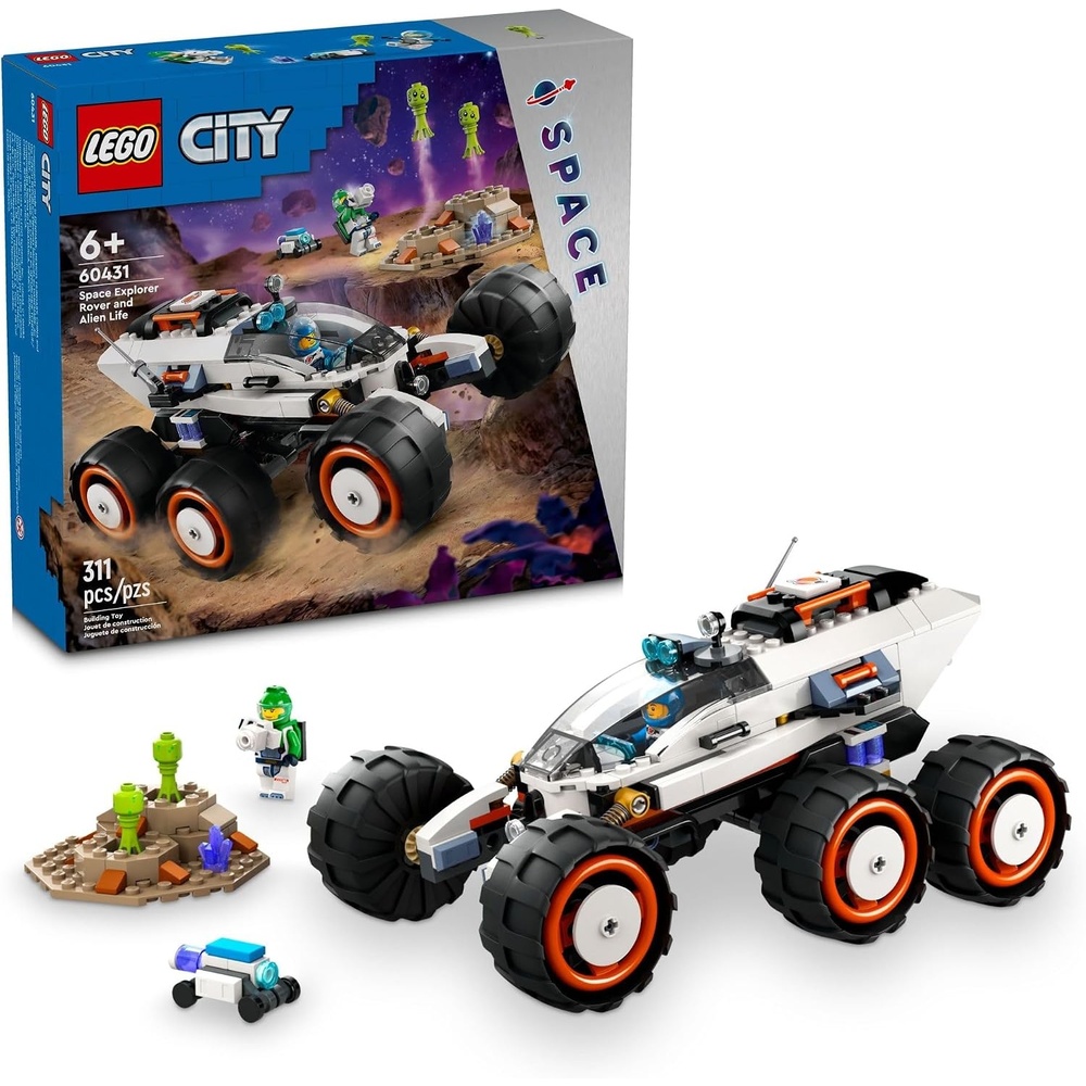 image:imageLEGO City Space Explorer Rover and Alien Life Toy Space Gift for Boys and Girls Ages 6 and Up with 2 Minifigures Robot and Extraterrestrial Figures Pretend Play STEM Toy 60431