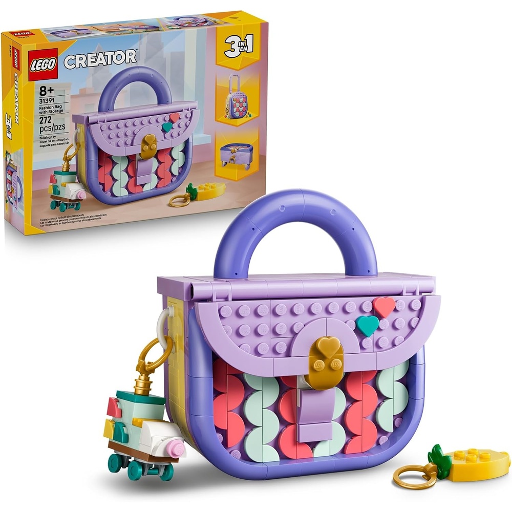 image:imageLEGO Creator 3 in 1 Art Fashion Bag with Storage 31391 Building Toys for Girls amp Boys Ages 8 3 Building Options Bedroom or Desk Decor 272 pieces Gift for Birthdays
