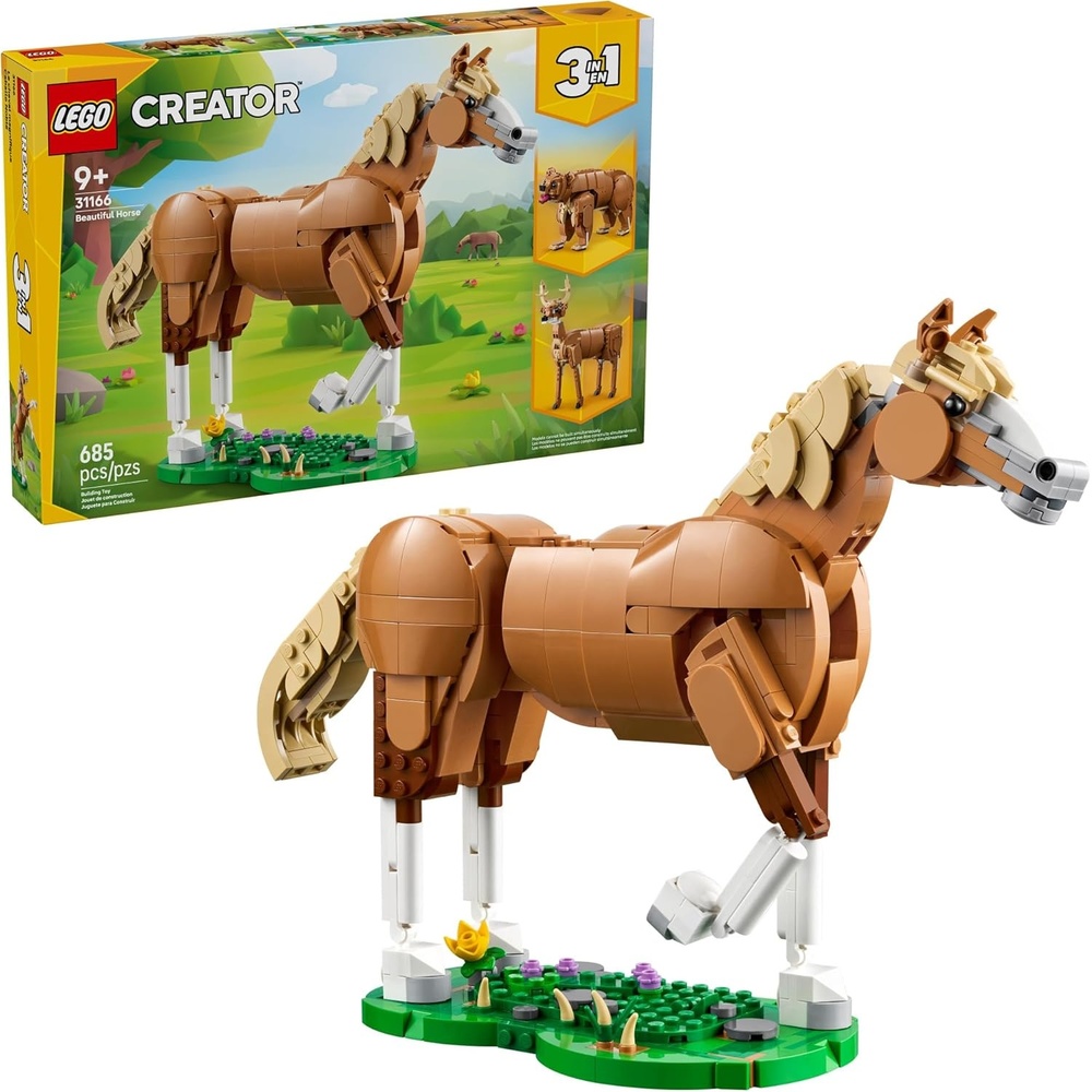 image:imageLEGO Creator 3 in 1 Beautiful Horse Building Toy for Kids Building Blocks amp Learning Toy for Girls amp Boys Ages 9 Create a Horse Bear or Deer Toy with 1 Set Gift for Birthdays 31166
