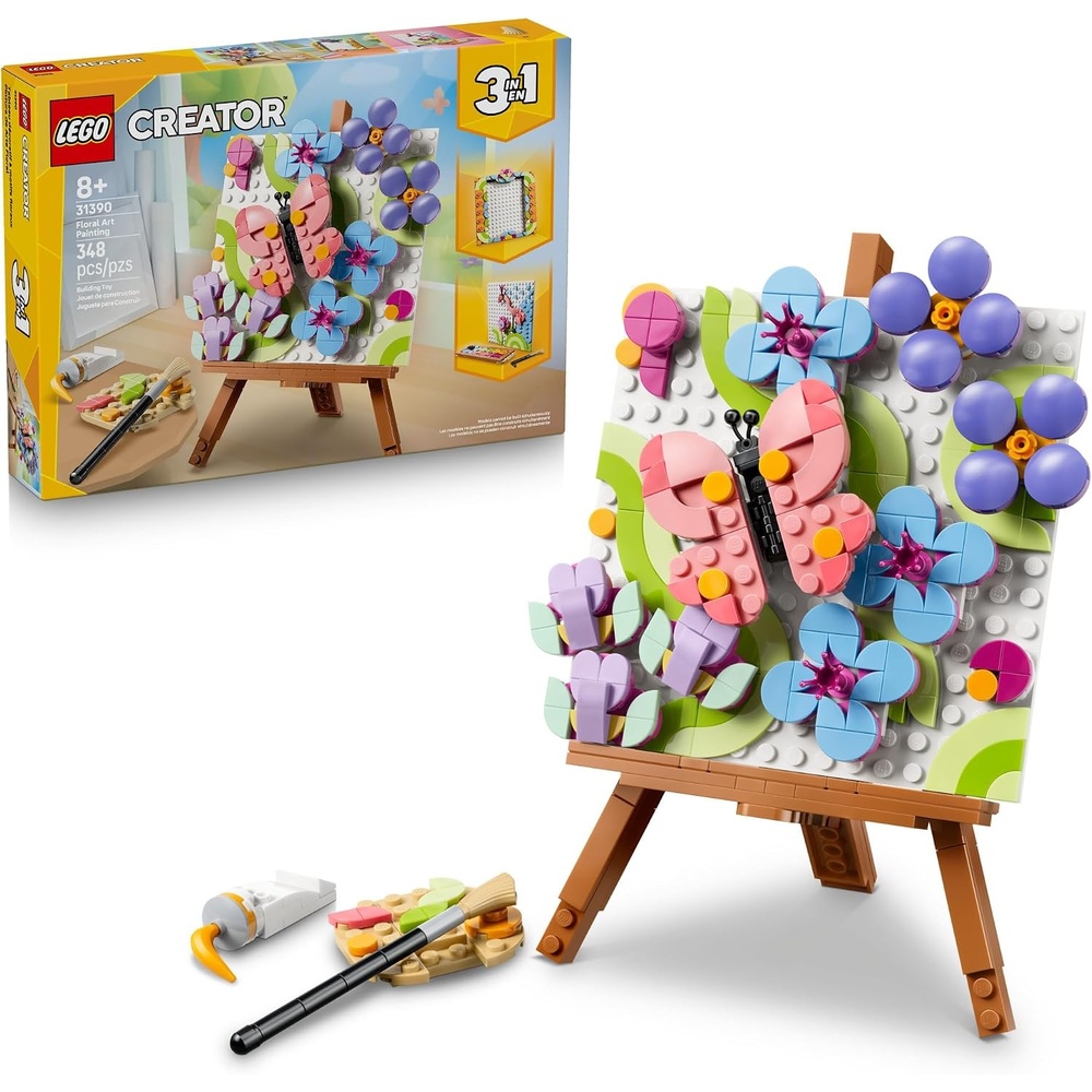 image:imageLEGO Creator 3 in 1 Floral Art Decor Painting 31390 Building Toys for Girls amp Boys Ages 8 3 Building Options Bedroom or Desk Decor 348 pieces Gift for Birthdays