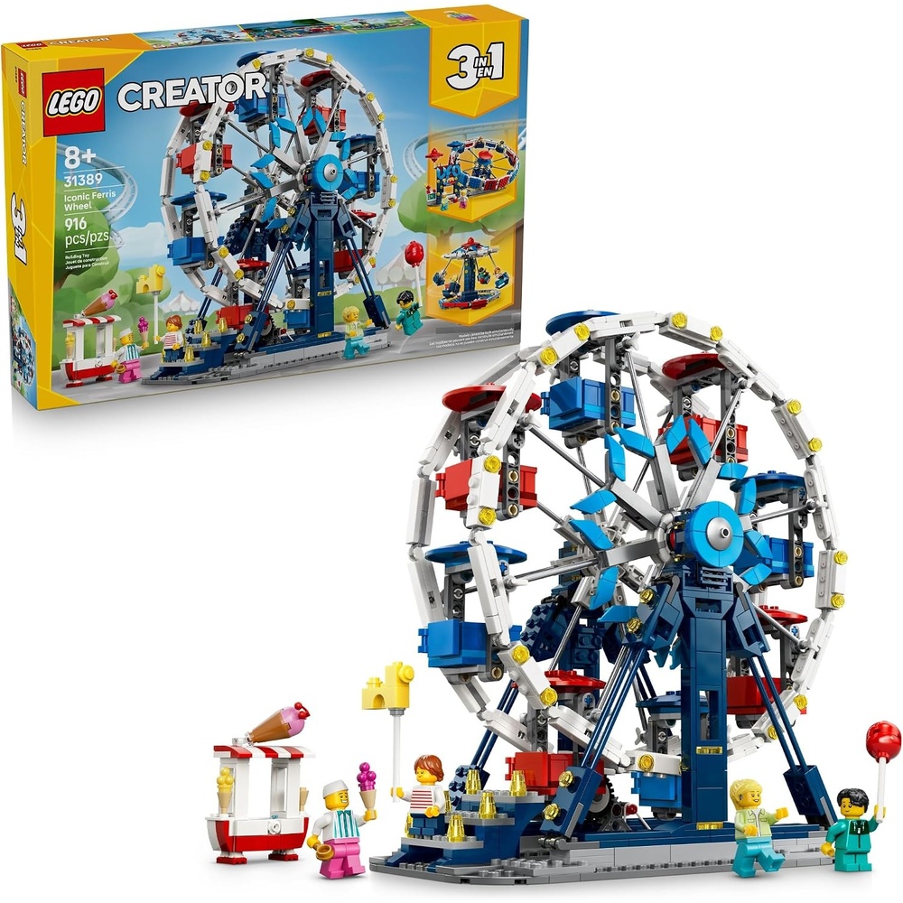 image:imageLEGO Creator 3 in 1 Iconic Ferris Wheel 31389  Building Toys for Boys amp Girls Ages 8 3 Building Options Display or Play 916 pieces Gifts for Birthdays