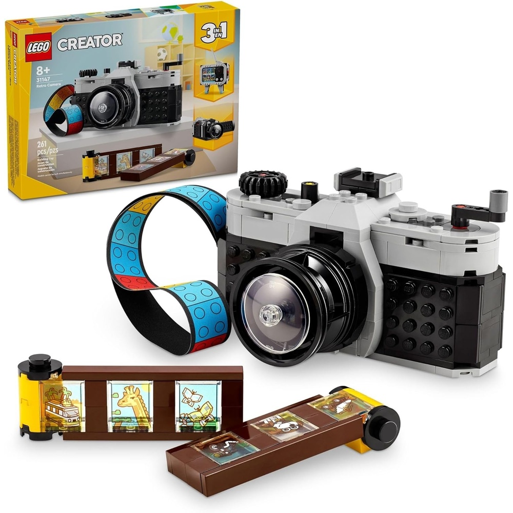 image:imageLEGO Creator 3 in 1 Retro Camera Toy Transforms to Retro Video Camera or to TV Set Photography Gift for Boys and Girls Ages 8 Years Old and Up Who Enjoy Creative Play 31147