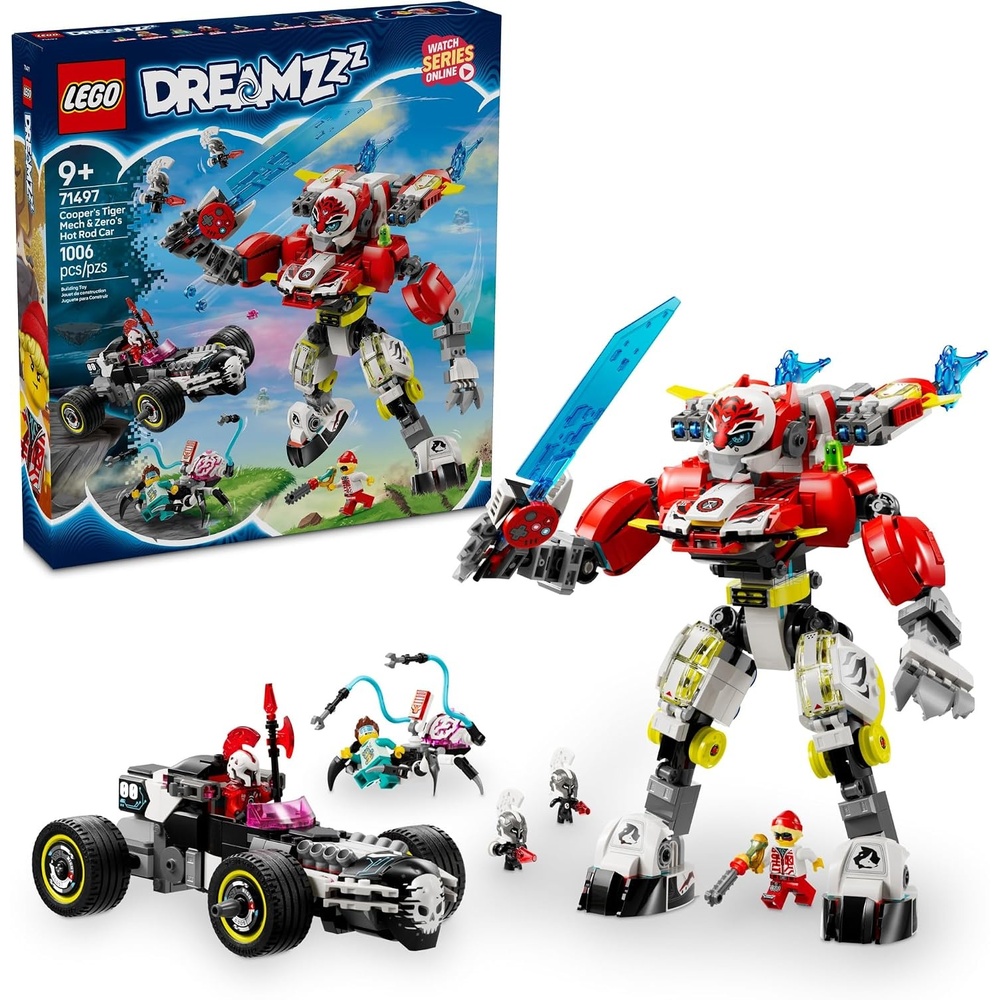 image:imageLEGO DREAMZzz Coopers Tiger Mech amp Zeros Hot Rod Car Toy Building Robot Toy for Kids Boys and Girls Ages 9 Building Kit for Pretend Play Gift Idea for Birthdays 71497