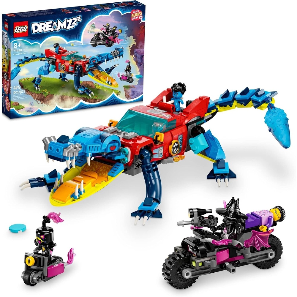 image:imageLEGO DREAMZzz Crocodile Car 71458 Building Toy Set Rebuilds from Car to OffRoader Truck Toy and MiniBoat Features Cooper Jayden and The Night Hunter Minifigures Birthday Gift for 8 Year Olds