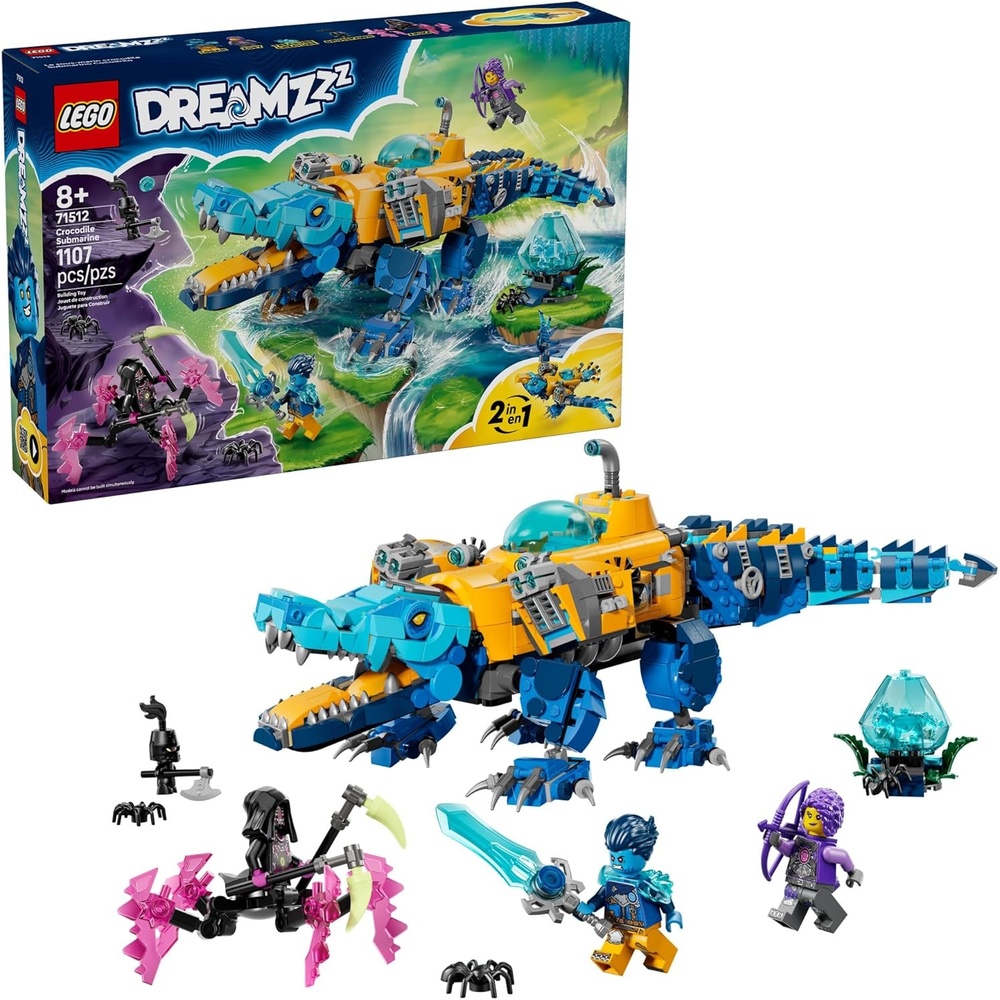 image:imageLEGO DREAMZzz Crocodile Submarine Building Toy for Boys amp Girls Pretend Play Set for Kids Ages 8 W2 Build Options Includes 3 Minifigures amp Treasure Creature Gift Idea for Birthdays 71512