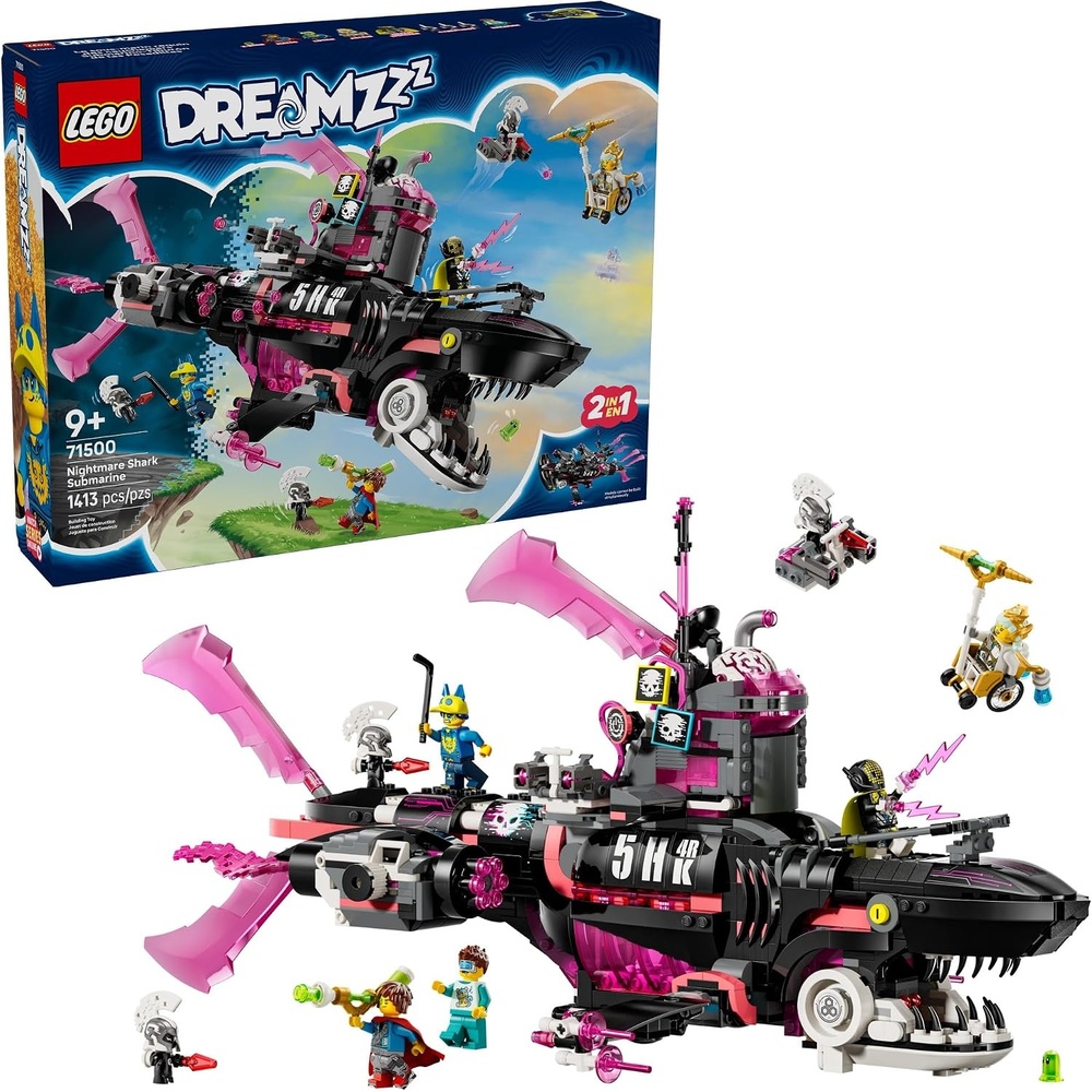 image:imageLEGO DREAMZzz Nightmare Shark Submarine Building Toy for Kids Pretend Play Set amp Figures for Boys amp Girls Ages 9 Rebuild as a Battleship or Submarine Toy Gift Idea for Birthdays 71500