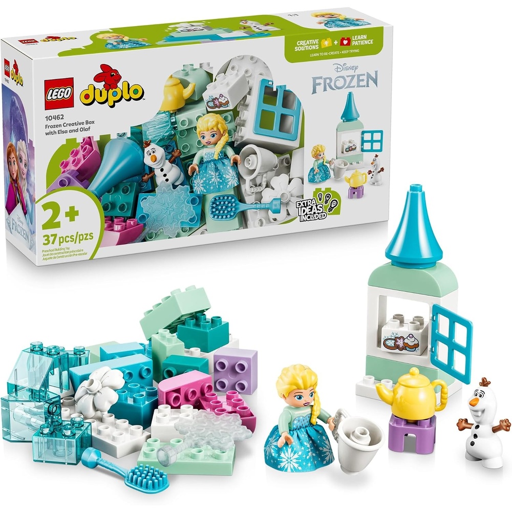 image:imageLEGO DUPLO Disney Frozen Creative Box with Elsa and Olaf 10462 Building Toys for Toddlers Ages 2 Sturdy Build for Pretend Play Develops Fine Motor Skills 37 pieces Gift for Birthdays