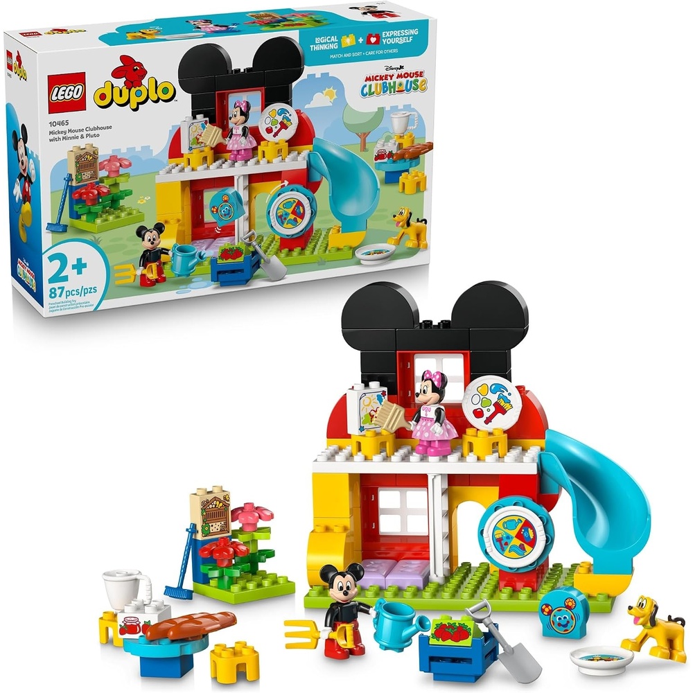 image:imageLEGO DUPLO Disney Mickey Mouse Clubhouse with Minnie amp Pluto Building Toy Fine Motor Skill Toy for Toddlers Ages 2 Mickey Mouse Toy for Boys amp Girls Birthday Gift for Kids 10465