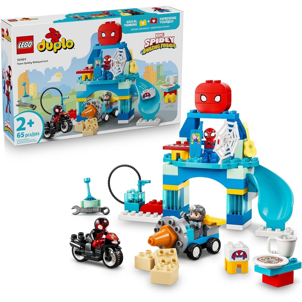 image:imageLEGO DUPLO Marvel Team Spidey Webquarters 10464 Building Toys for Toddlers Ages 2 Sturdy Build for Pretend Play Develops Fine Motor Skills 65 pieces Gift for Birthdays